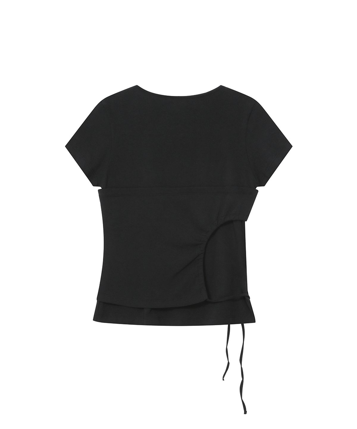 미세키서울(MISEKI SEOUL) String shirring short sleeve BLACK