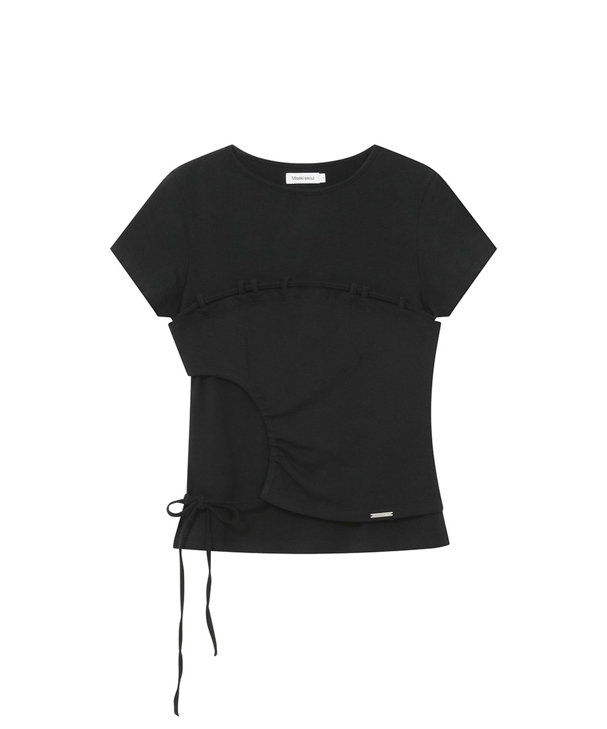 미세키서울(MISEKI SEOUL) String shirring short sleeve BLACK