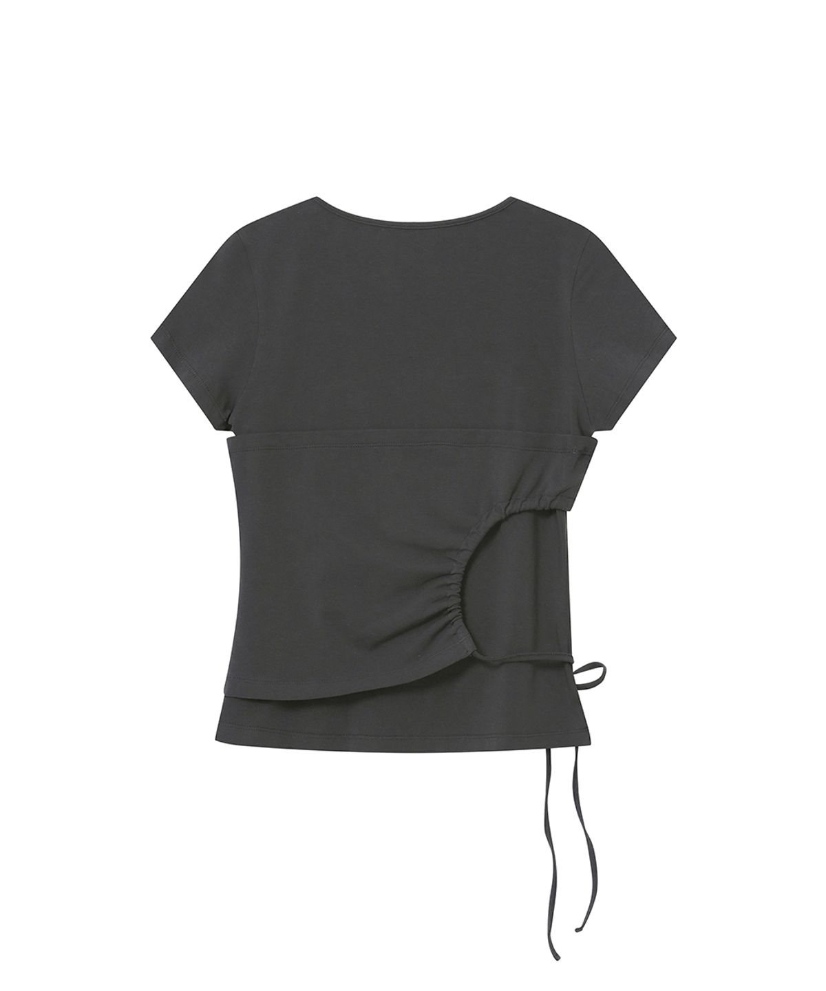 미세키서울(MISEKI SEOUL) String shirring short sleeve CHARCOAL
