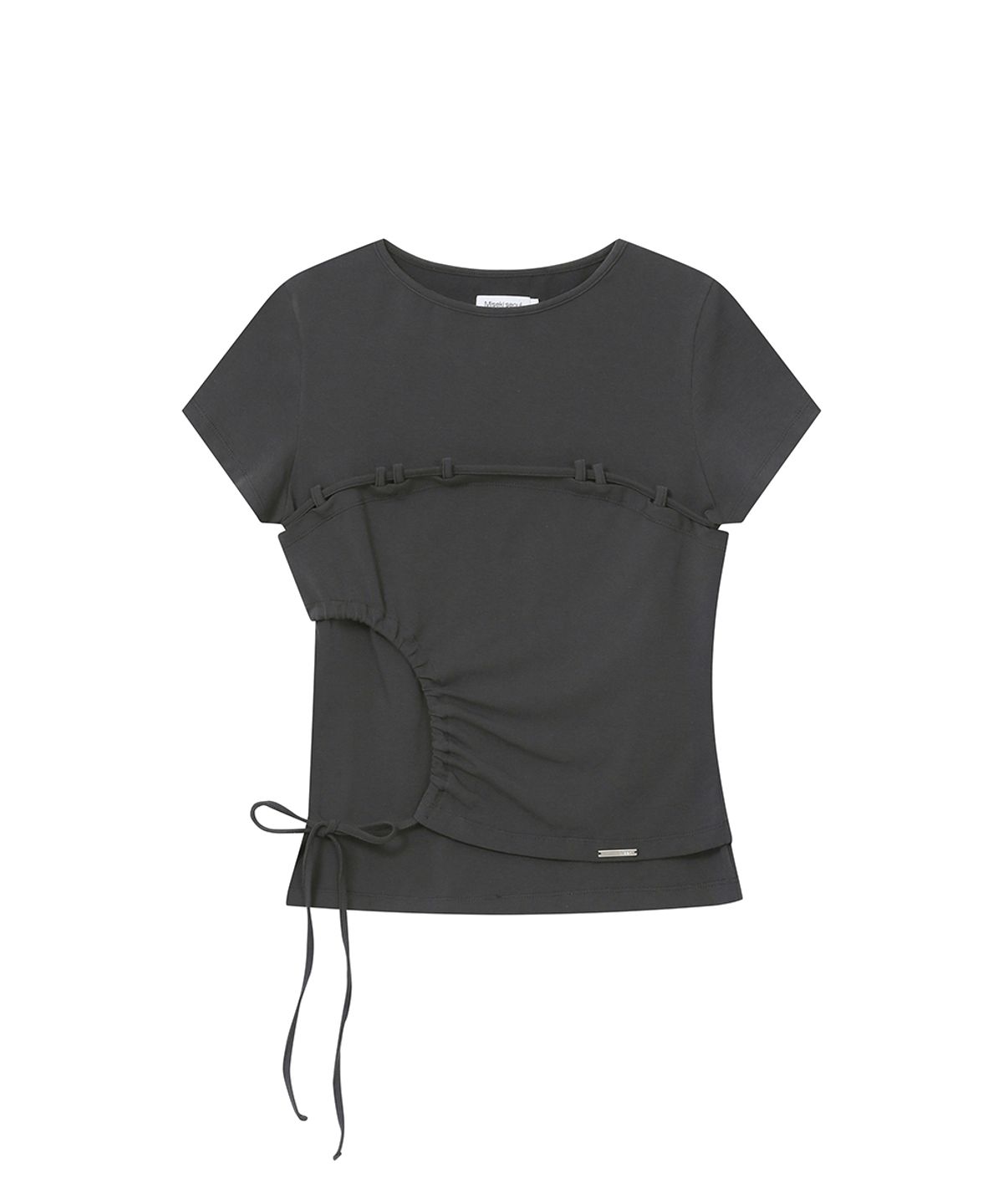 미세키서울(MISEKI SEOUL) String shirring short sleeve CHARCOAL
