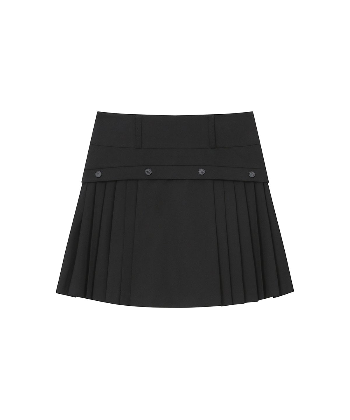 미세키서울(MISEKI SEOUL) Side pleats line midi skirt BLACK