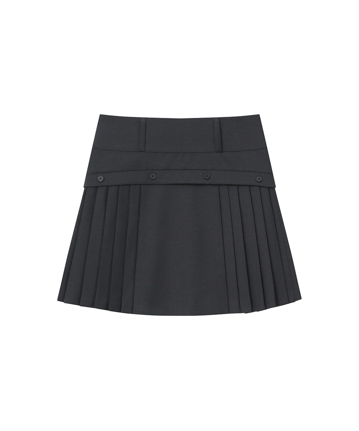 미세키서울(MISEKI SEOUL) Side pleats line midi skirt CHARCOAL