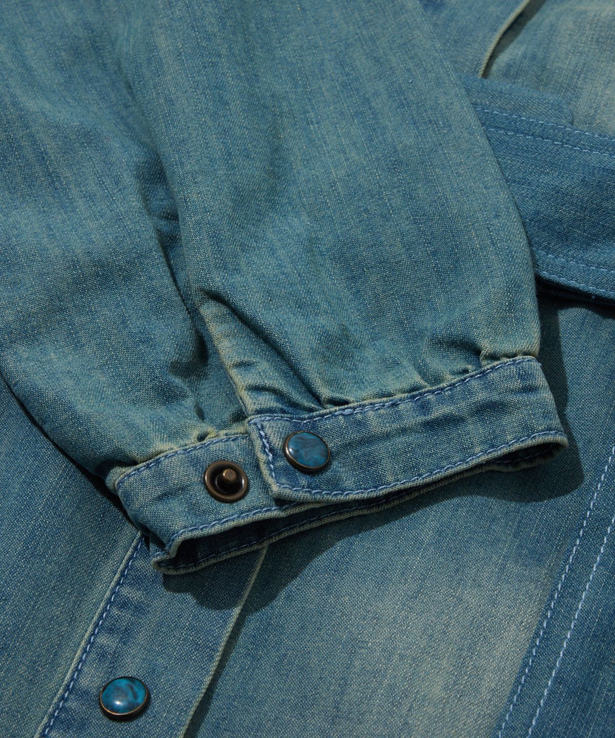 펜필드(PENFIELD) 레이저 커팅 엠브로이더리 인디고 원피스 스카이블루_FS1WS07F