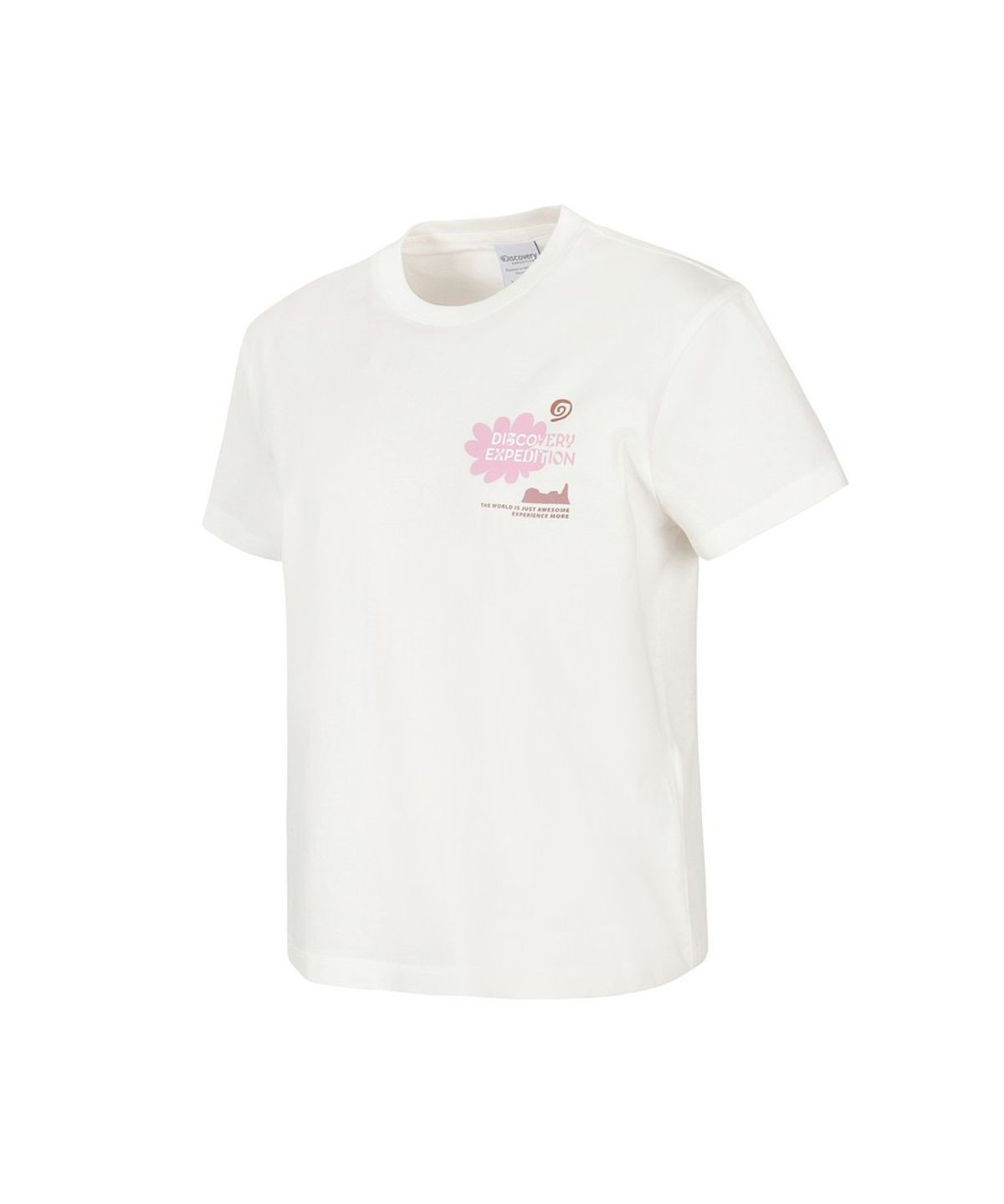 디스커버리 익스페디션(DISCOVERY EXPEDITION) 여성 프레시벤트 네이처 세미크롭 반팔티셔츠 (WHITE)