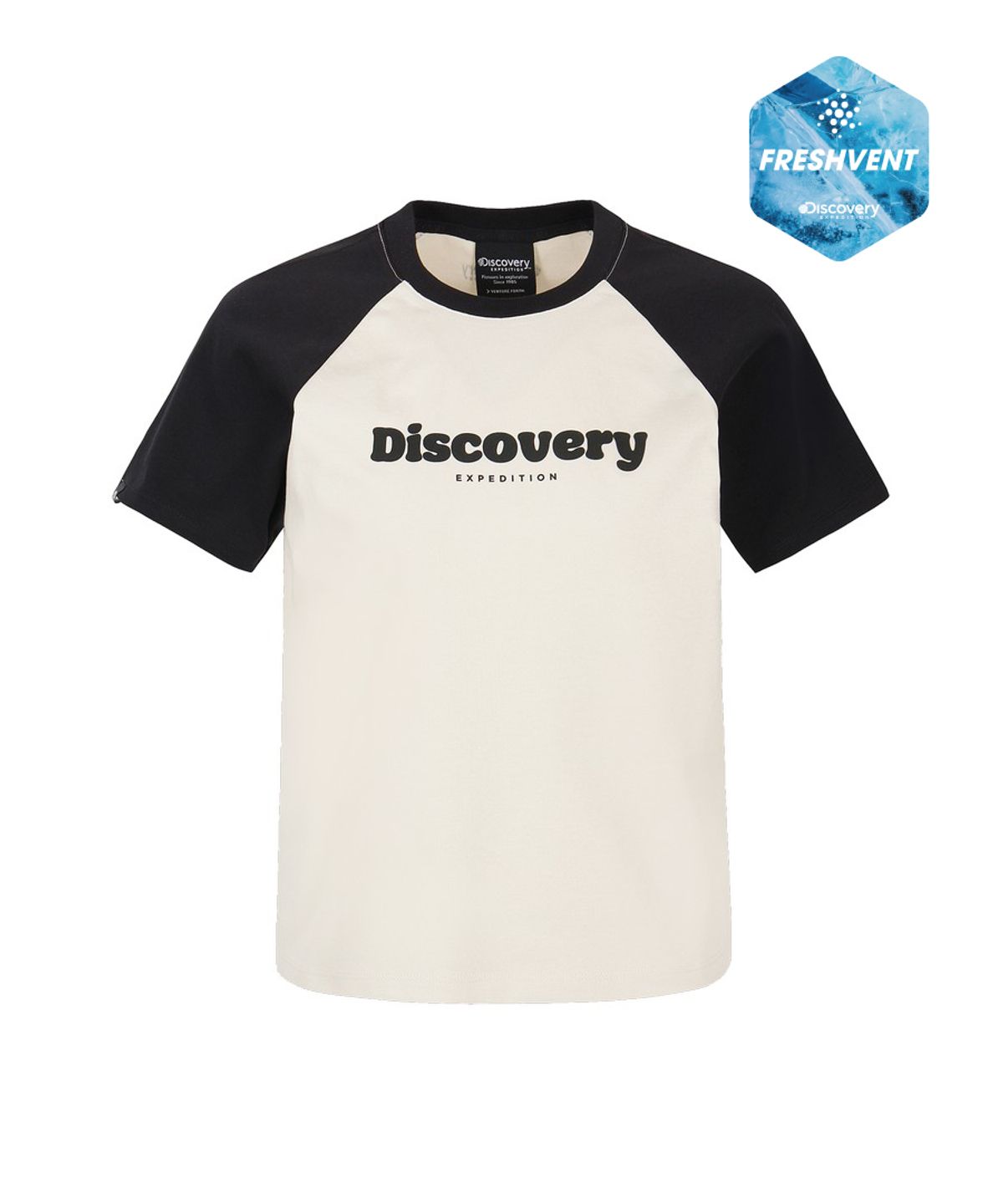 디스커버리 익스페디션(DISCOVERY EXPEDITION) 여성 프레시벤트 래글런 반팔티셔츠 (D/IVORY)