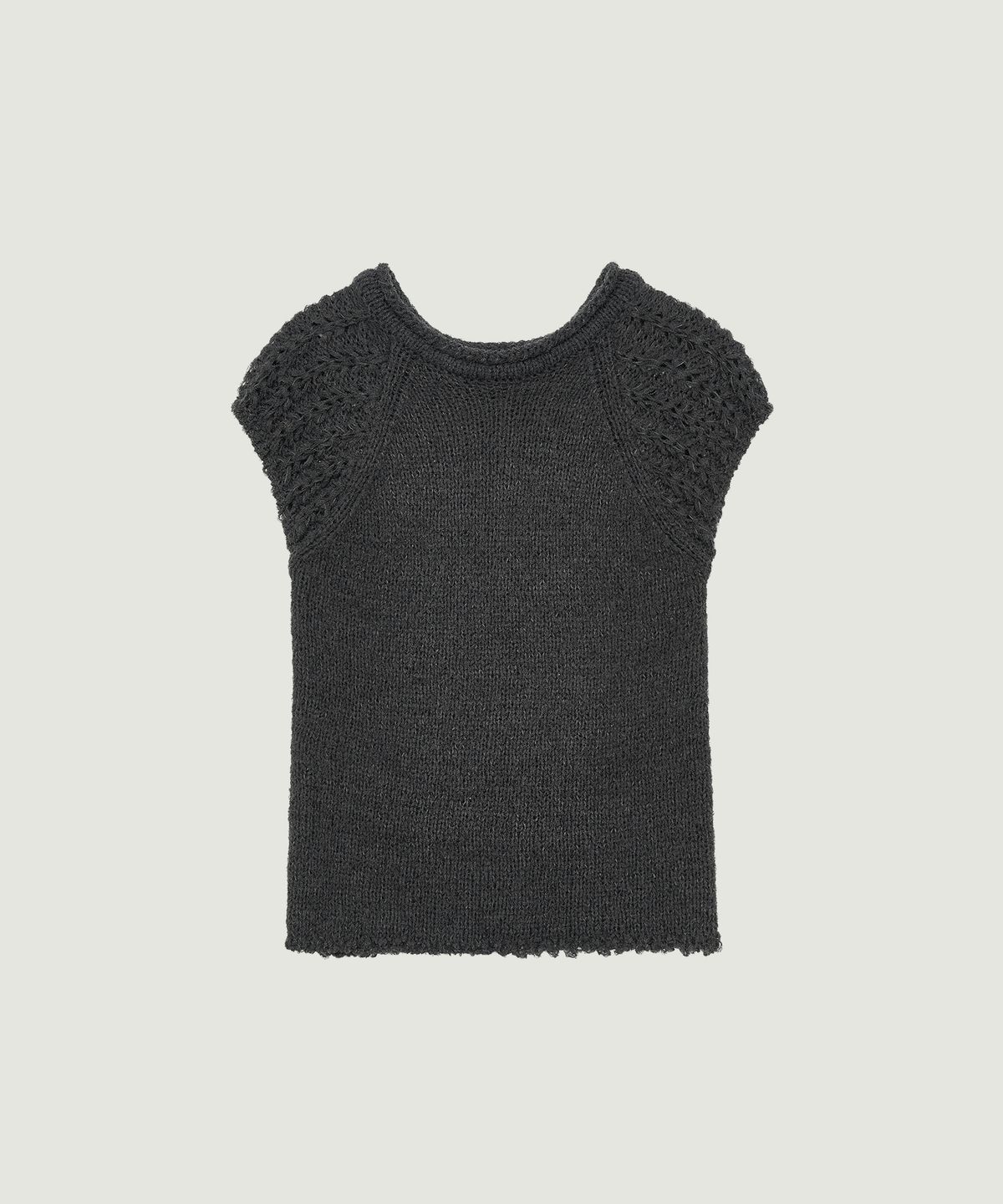 그로브(GROVE) JACE NET HALF SLEEVE KNIT (CHARCOAL)