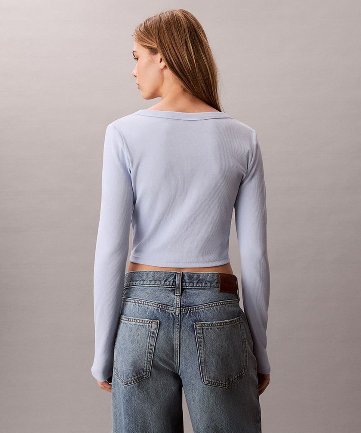 캘빈클라인 진(CALVIN KLEIN JEANS) 여성 우븐라벨 베이비립 가디건 47C204G C1O