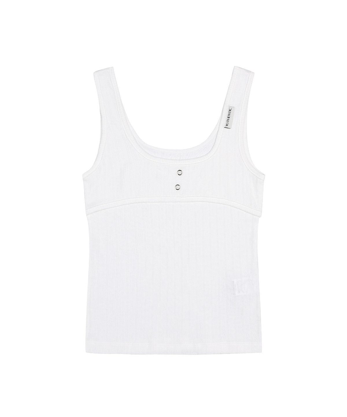 유센틱(YUTHENTIC) 골지 슬리브리스 탑 오프화이트 AW4ME43902