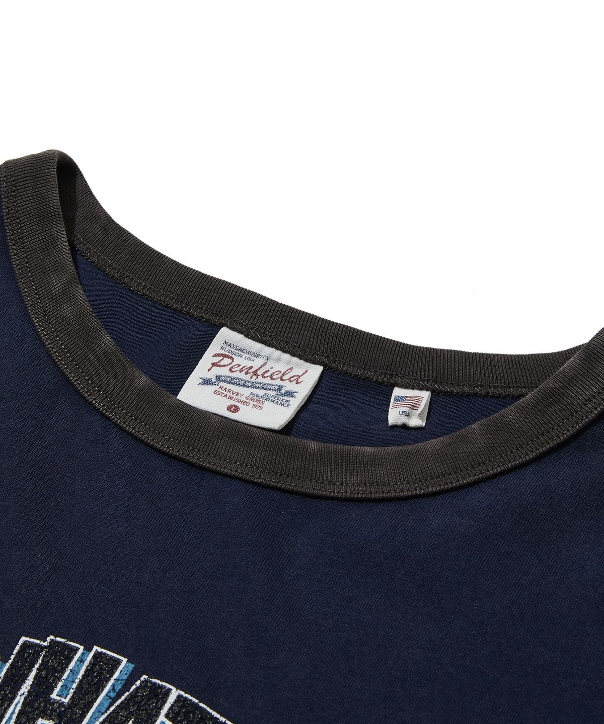 펜필드(PENFIELD) 빈티지 시리즈 I YAM WHAT I YAM 반팔 티셔츠 네이비_FS2KT52U