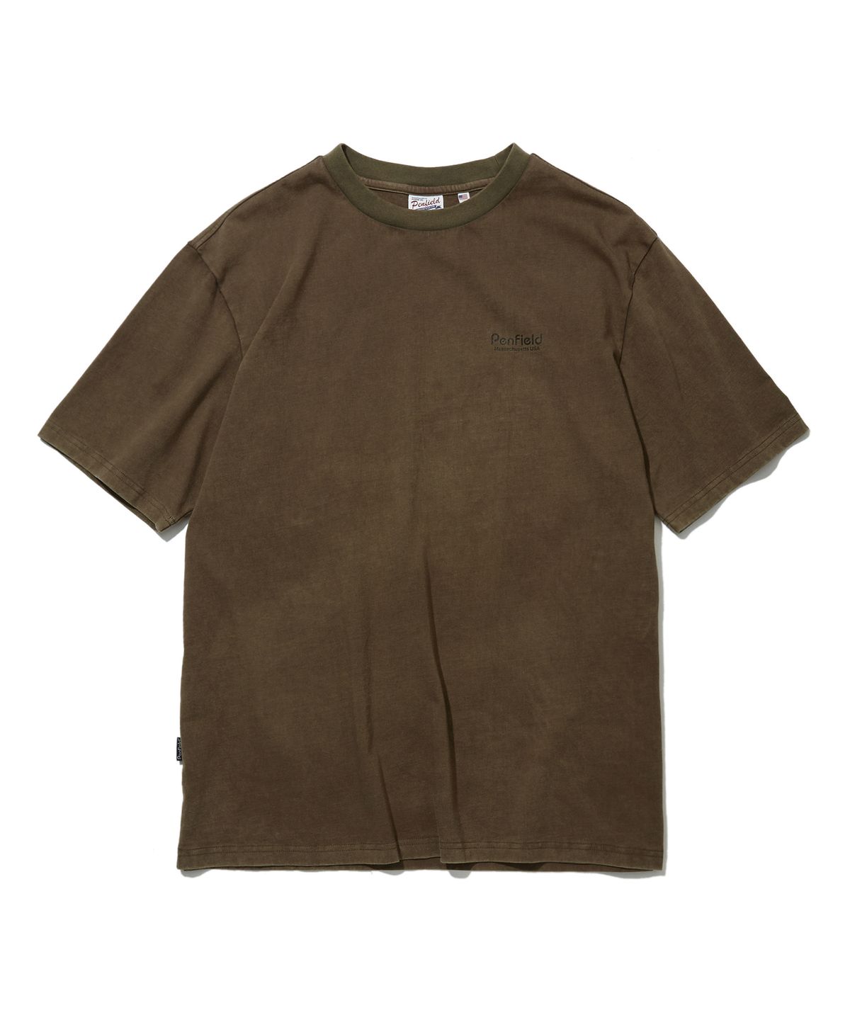 펜필드(PENFIELD) 빈티지 시리즈 BACK 아트워크 반팔 티셔츠 라이트카키_FS2KT49U