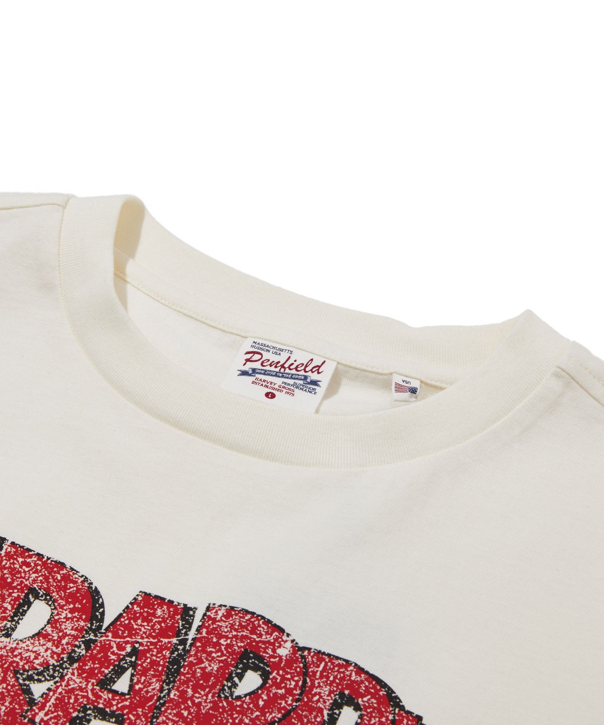 펜필드(PENFIELD) 빈티지 시리즈 SCRAPPY 반팔 티셔츠 화이트_FS2KT47U