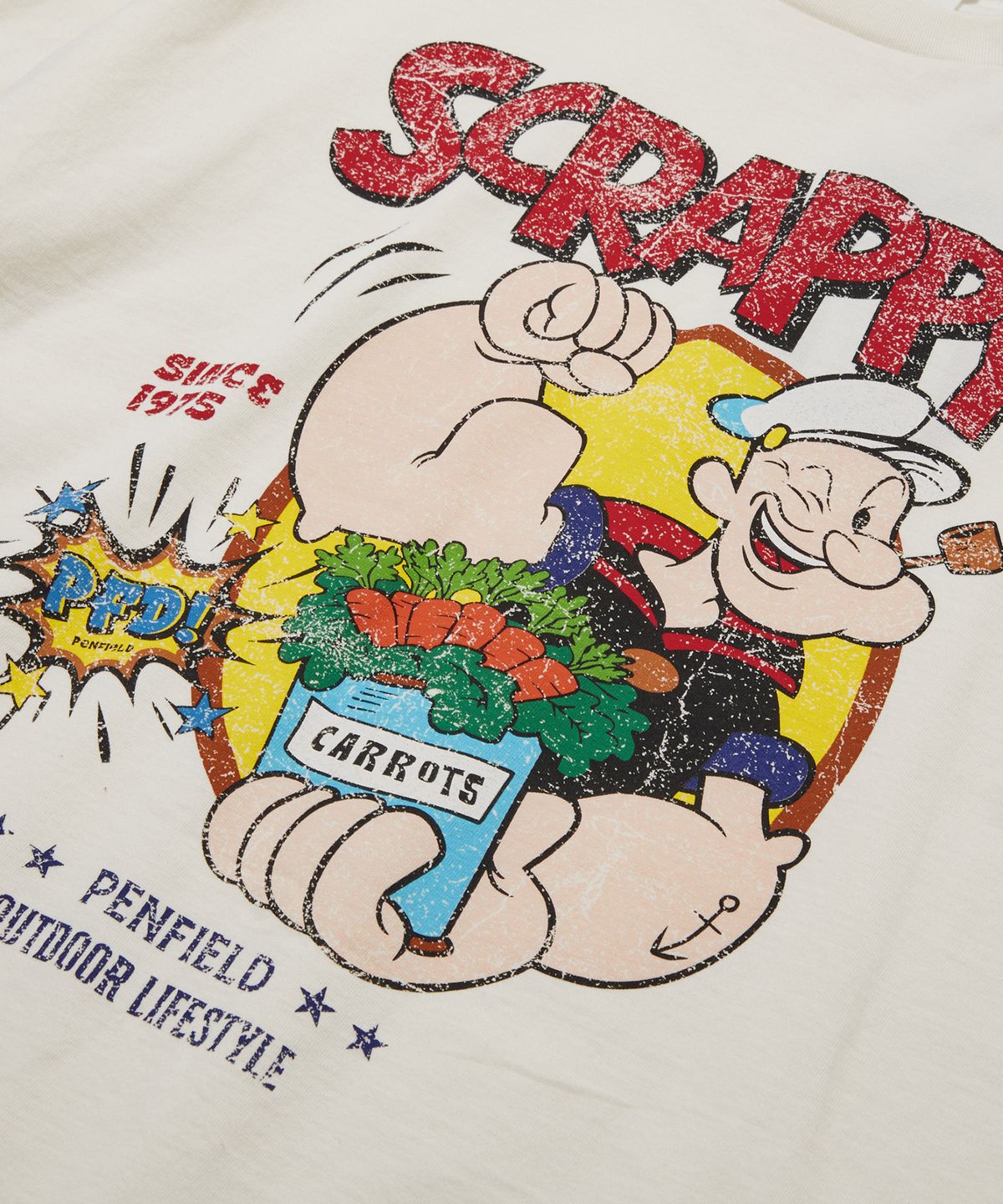 펜필드(PENFIELD) 빈티지 시리즈 SCRAPPY 반팔 티셔츠 화이트_FS2KT47U