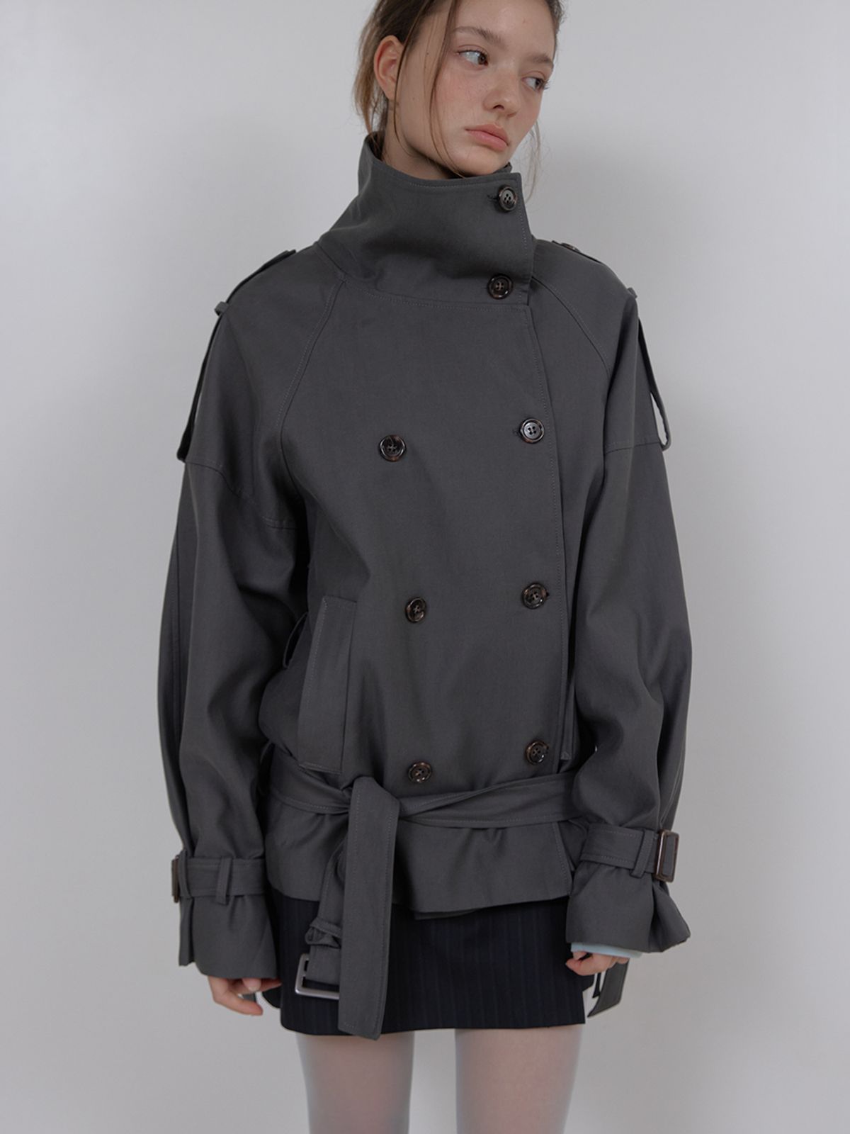 아수라(ASURA) AUTHENTIC TRENCH JACKET (CHARCOAL)