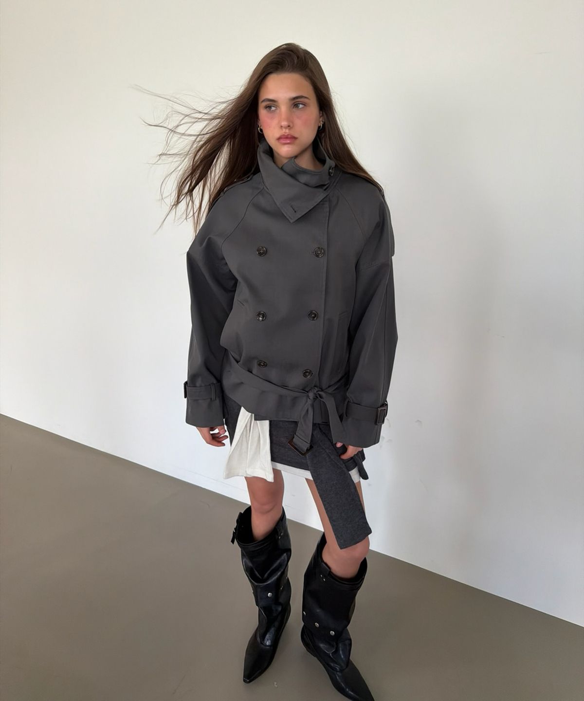 아수라(ASURA) AUTHENTIC TRENCH JACKET (CHARCOAL)