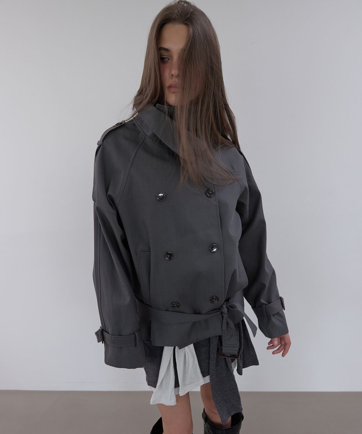 아수라(ASURA) AUTHENTIC TRENCH JACKET (CHARCOAL)
