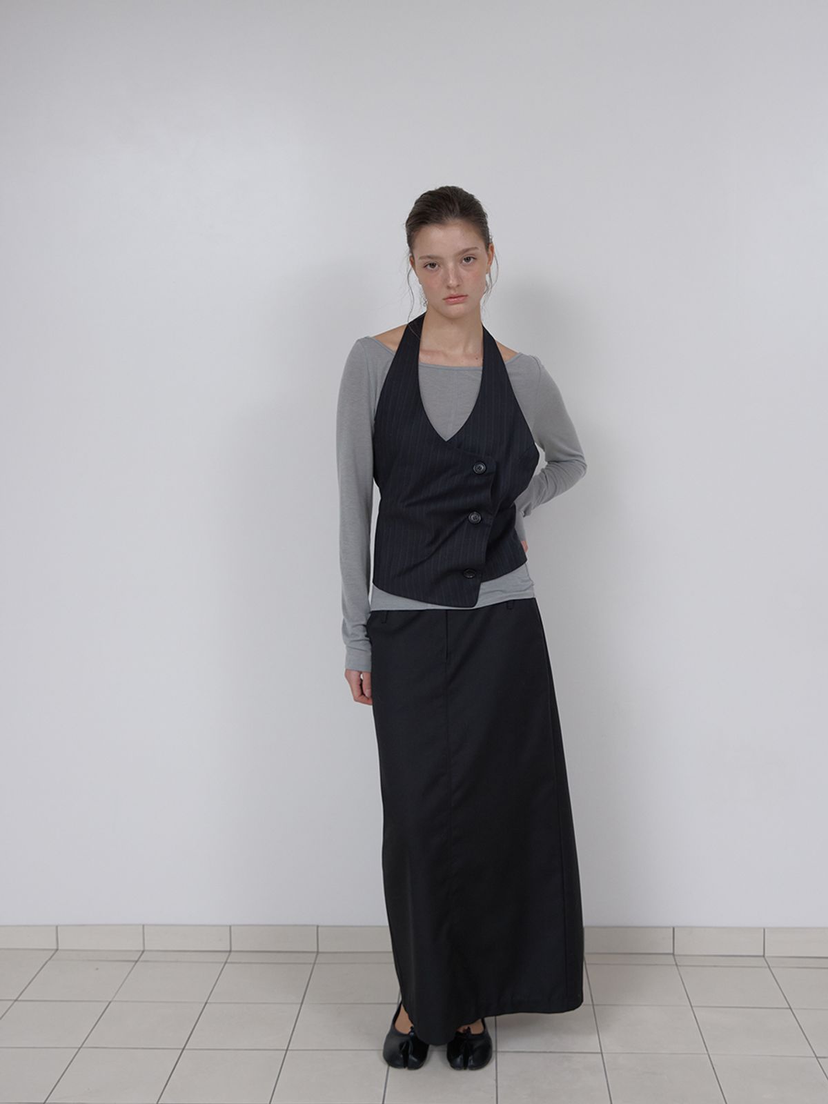 아수라(ASURA) ESSENTIAL MAXI SKIRT (BLACK)