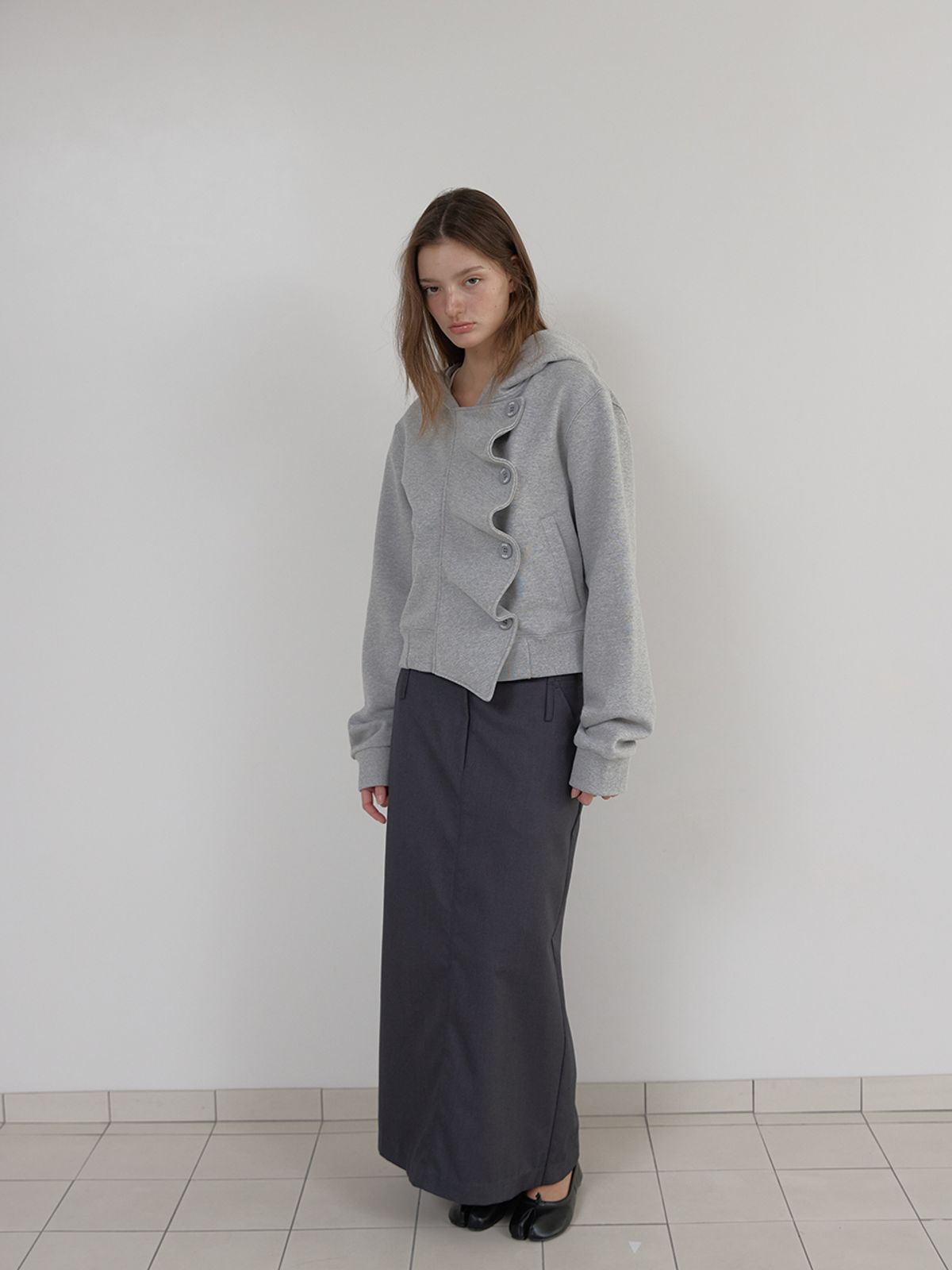 아수라(ASURA) ESSENTIAL MAXI SKIRT (CHARCOAL)