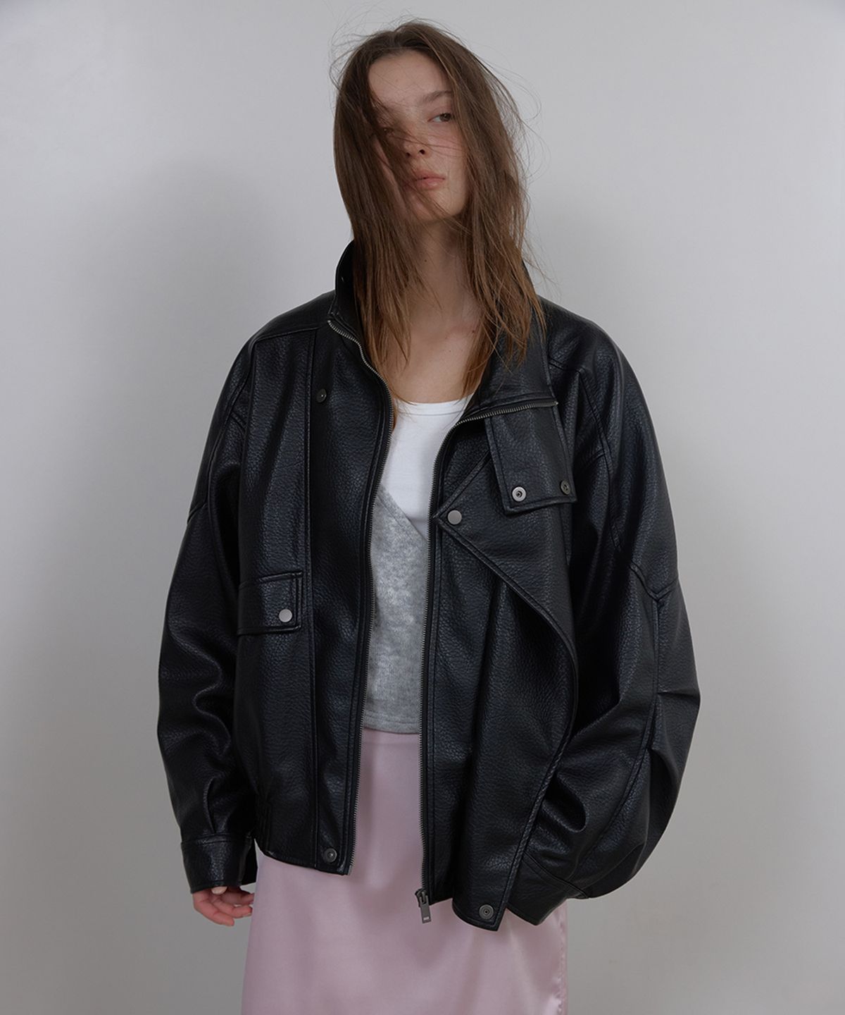 아수라(ASURA) HERITAGE LEATHER JUMPER (BLACK)