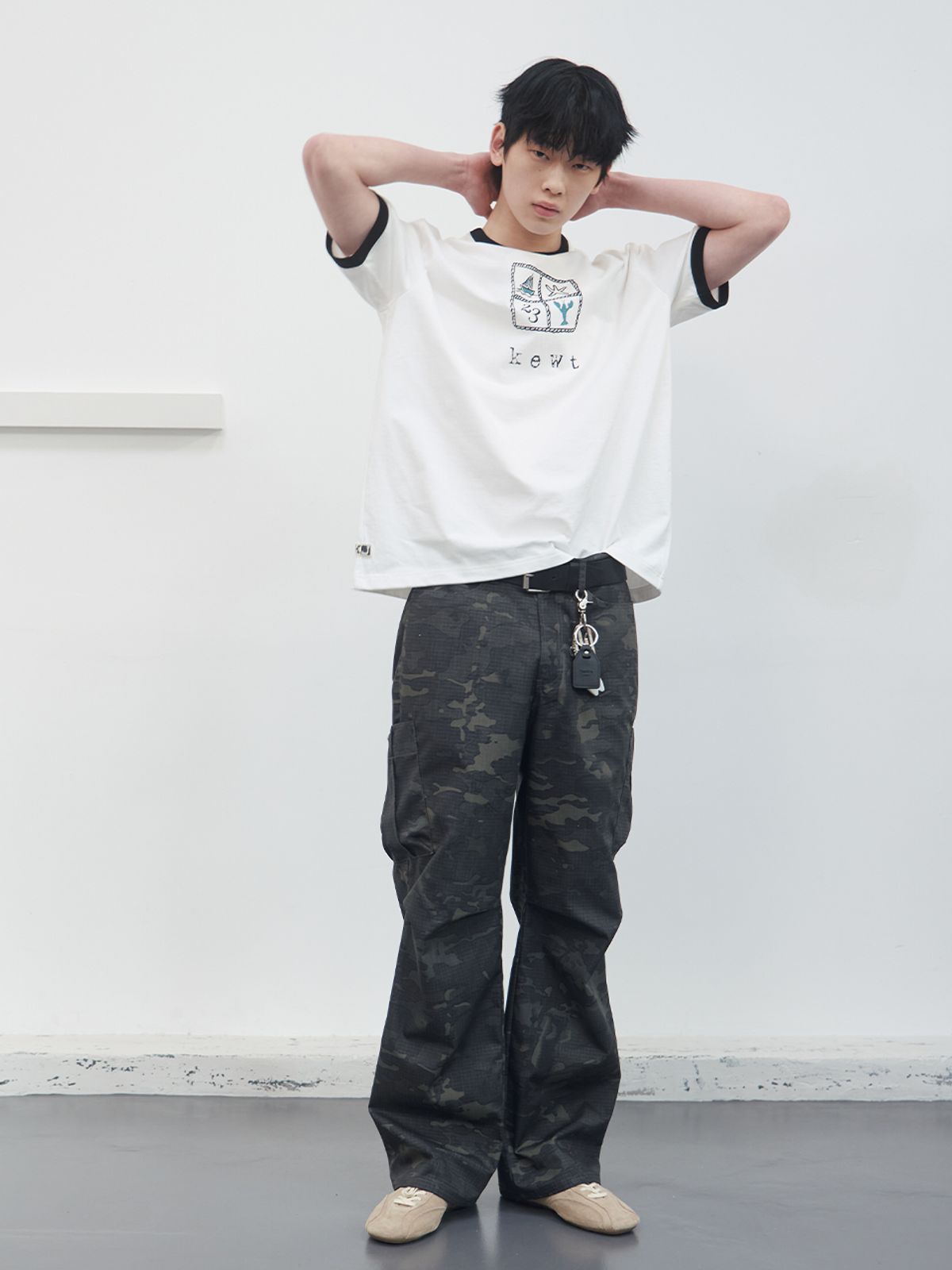 기준 맨(KIJUN MEN) Reverse Camouflage Pants Black