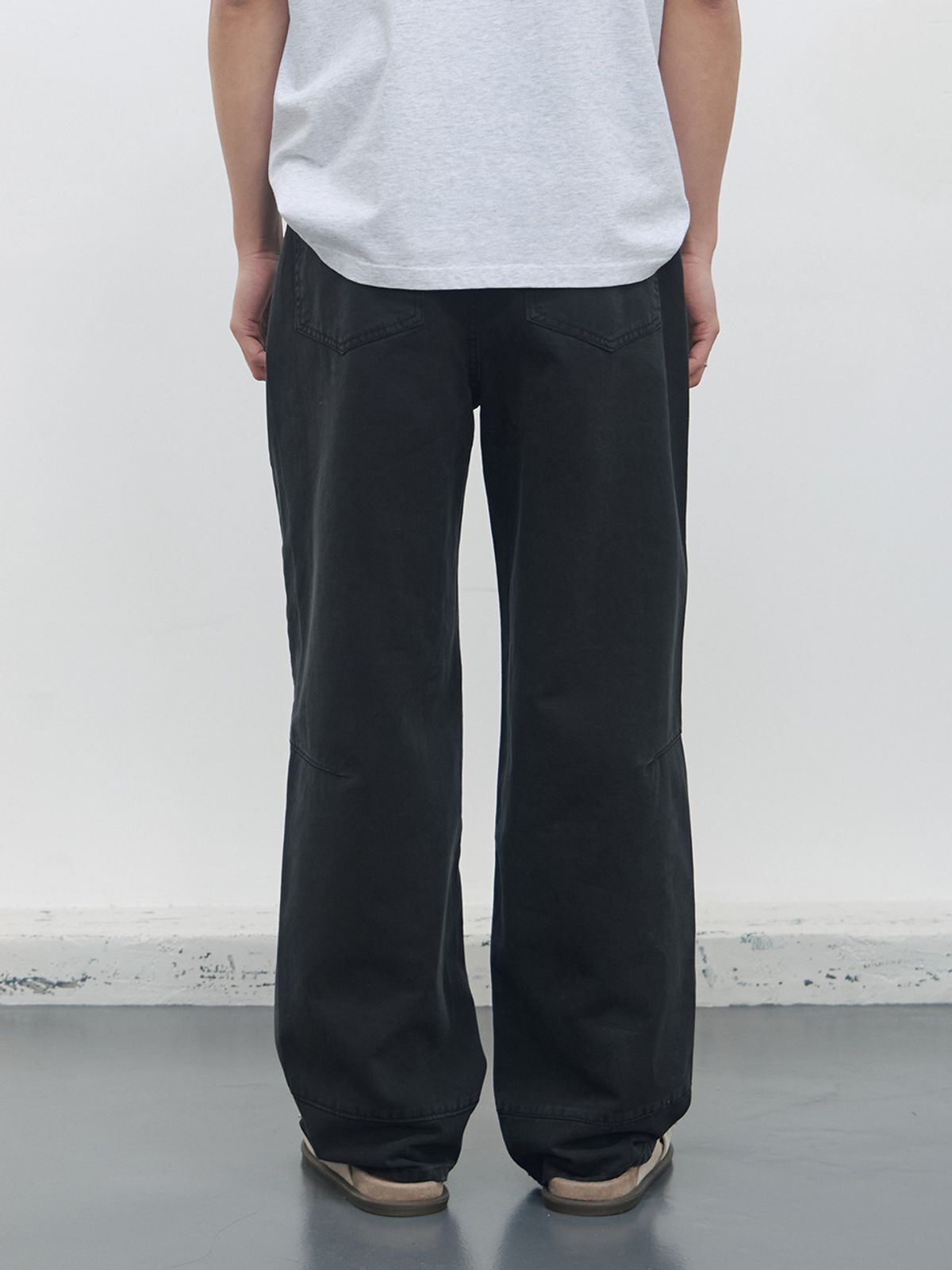 기준 맨(KIJUN MEN) Double Waist 5-Pocket Pants Black