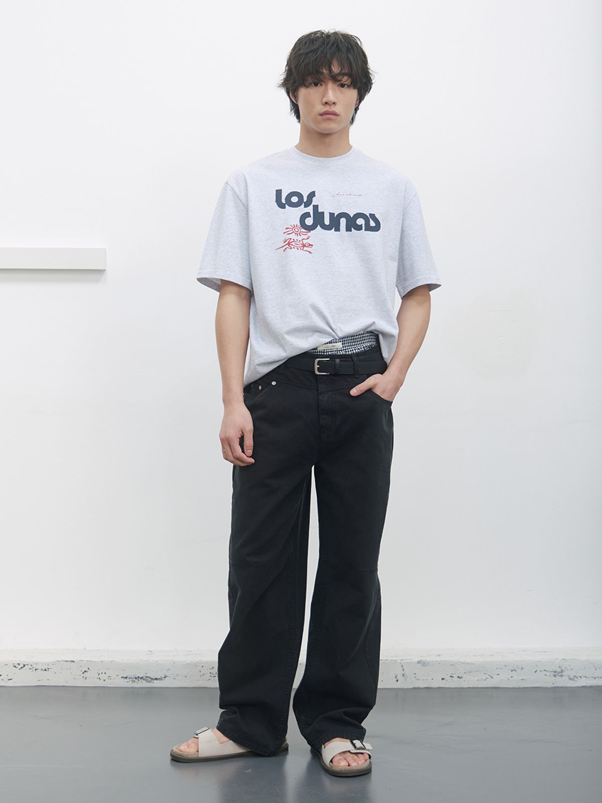 기준 맨(KIJUN MEN) Double Waist 5-Pocket Pants Black