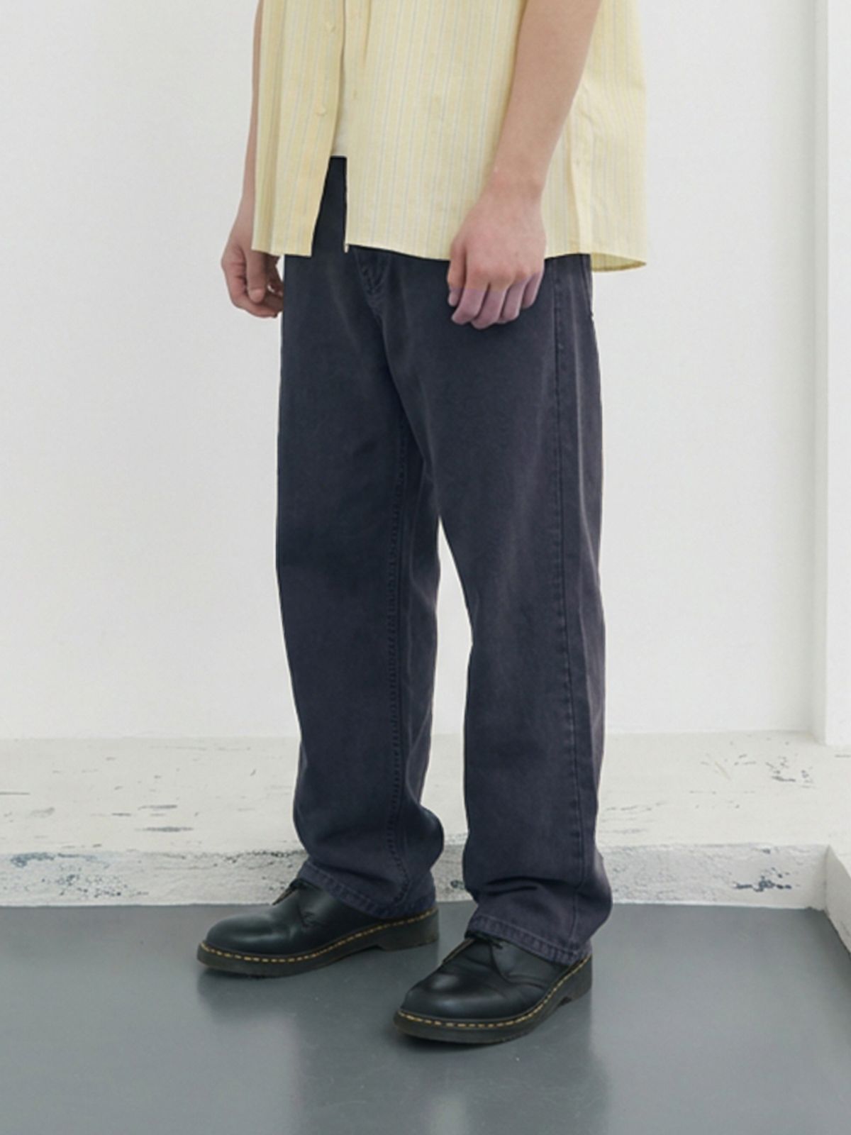 기준 맨(KIJUN MEN) Garment Dyed Classic Pants Navy