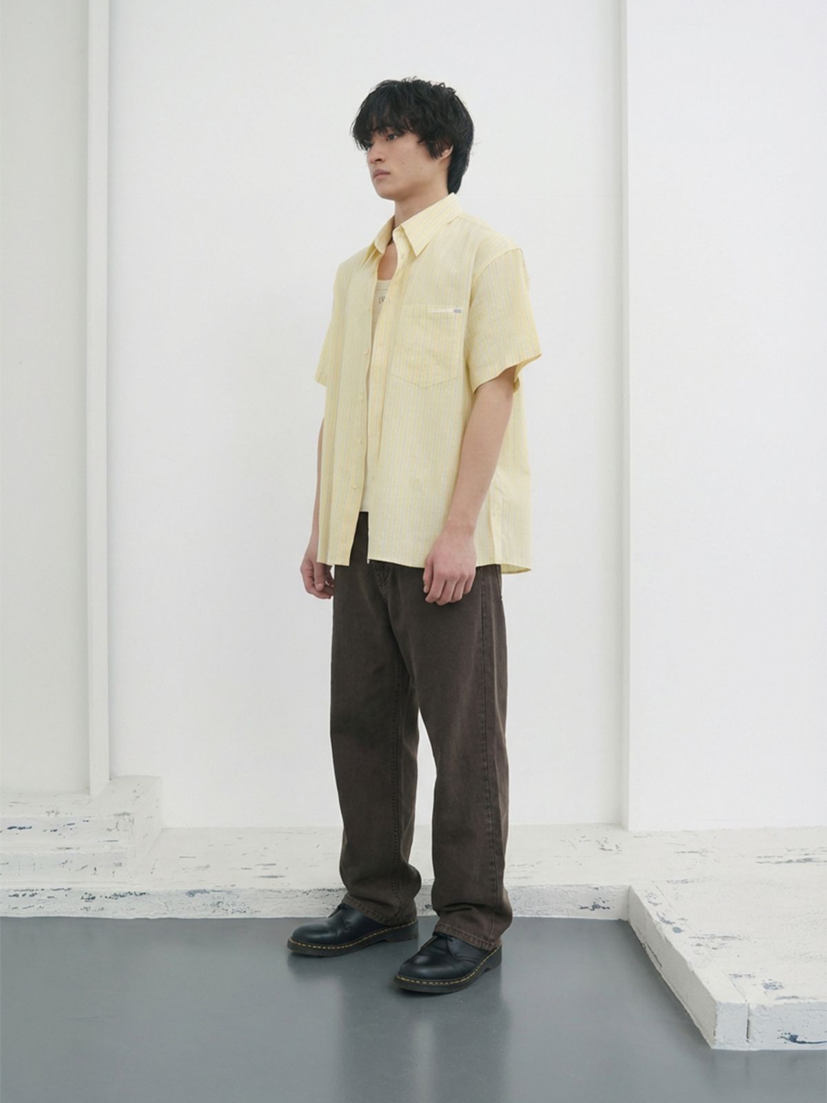 기준 맨(KIJUN MEN) Garment Dyed Classic Pants Charcoal Brown