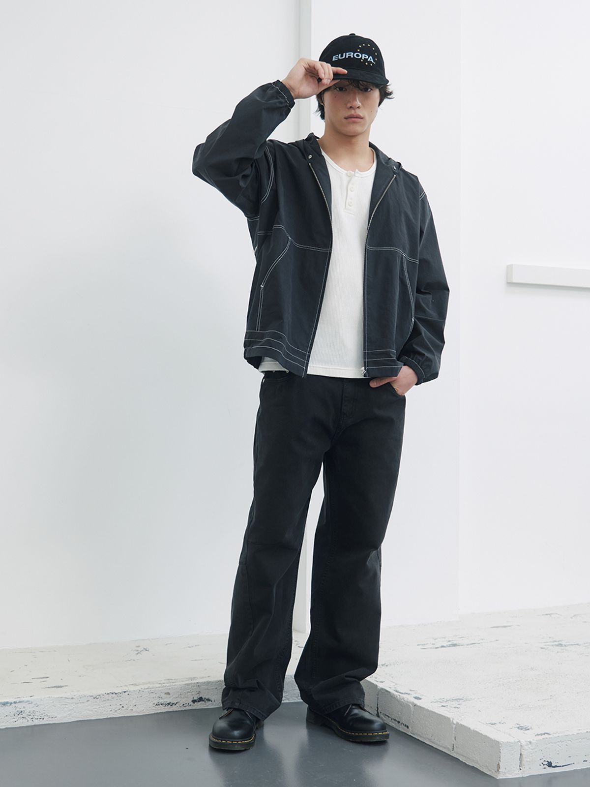 기준 맨(KIJUN MEN) Navajo Hooded Jacket Black