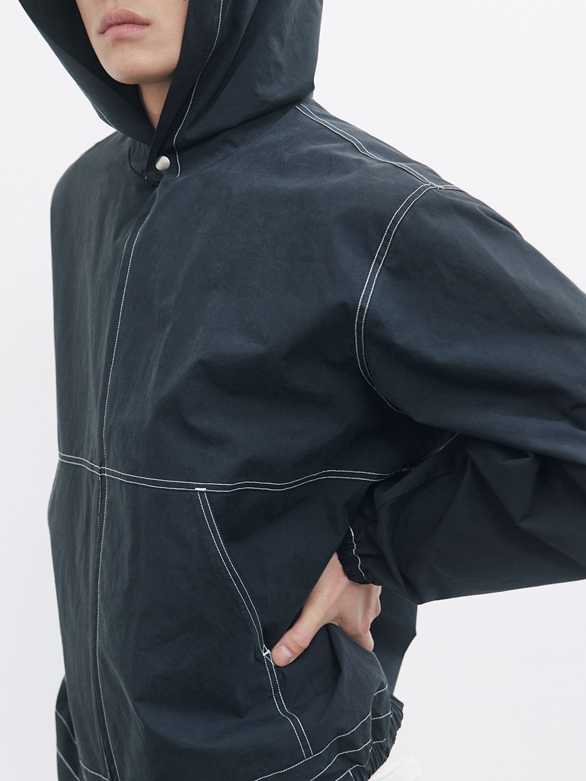 기준 맨(KIJUN MEN) Navajo Hooded Jacket Black
