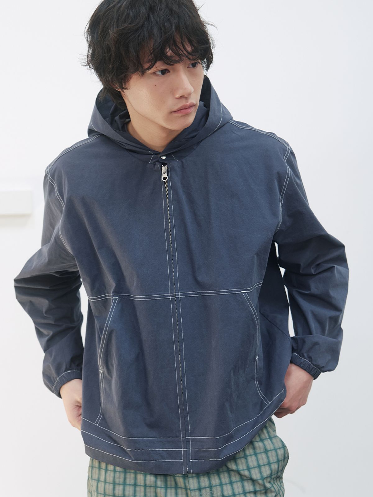 기준 맨(KIJUN MEN) Navajo Hooded Jacket Navy