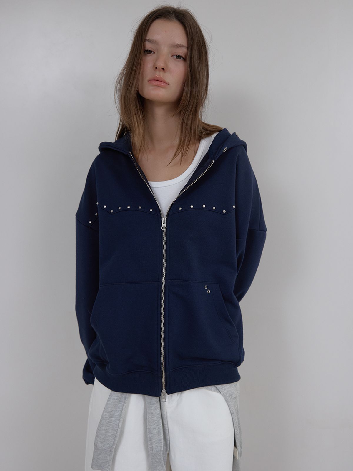 아수라(ASURA) WESTERN LINE HOOD ZIP-UP (NAVY)