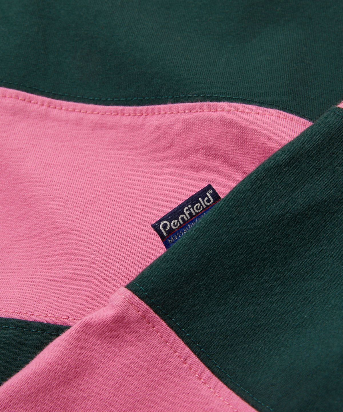 펜필드(PENFIELD) 클래식 스트라이프 럭비 반팔 티셔츠 그린_FS2KT20U