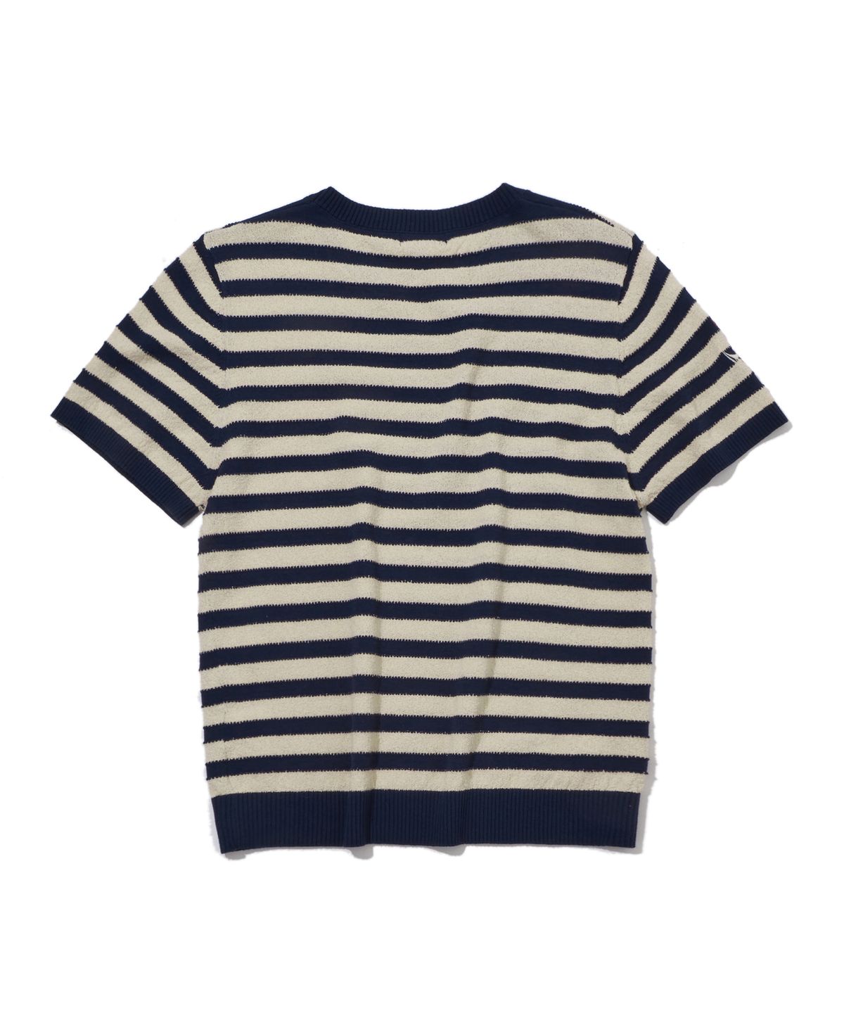펜필드(PENFIELD) 라운드넥 스트라이프 반팔 니트 네이비_FS2NT60U