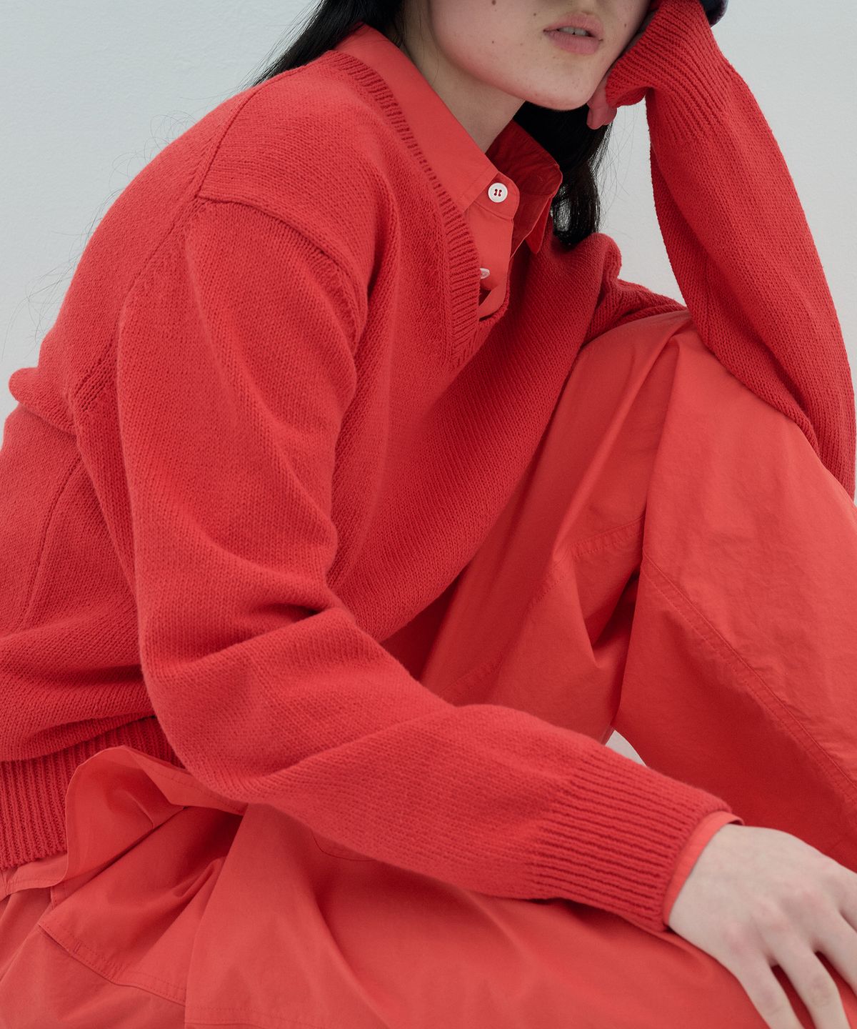 정감 스튜디오(JEONGGAM STUDIOS) Cotton V Neck Knit_5 color