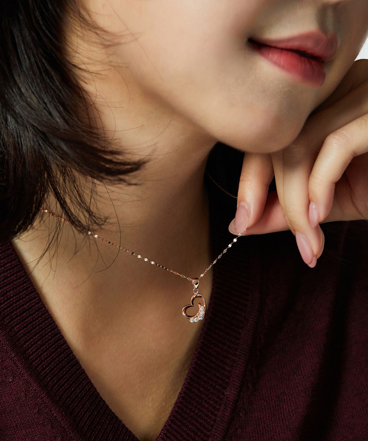 엘렌쥬얼리(HELENE JEWELRY) 14K 체리쉬 하트 큐빅 금 목걸이
