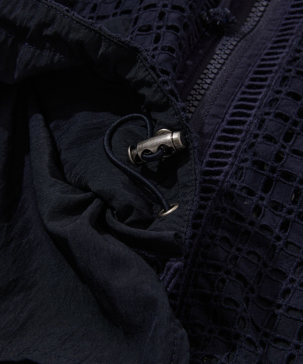펜필드(PENFIELD) 크로셰 펀칭 후드 집업 네이비_FS2CG80F