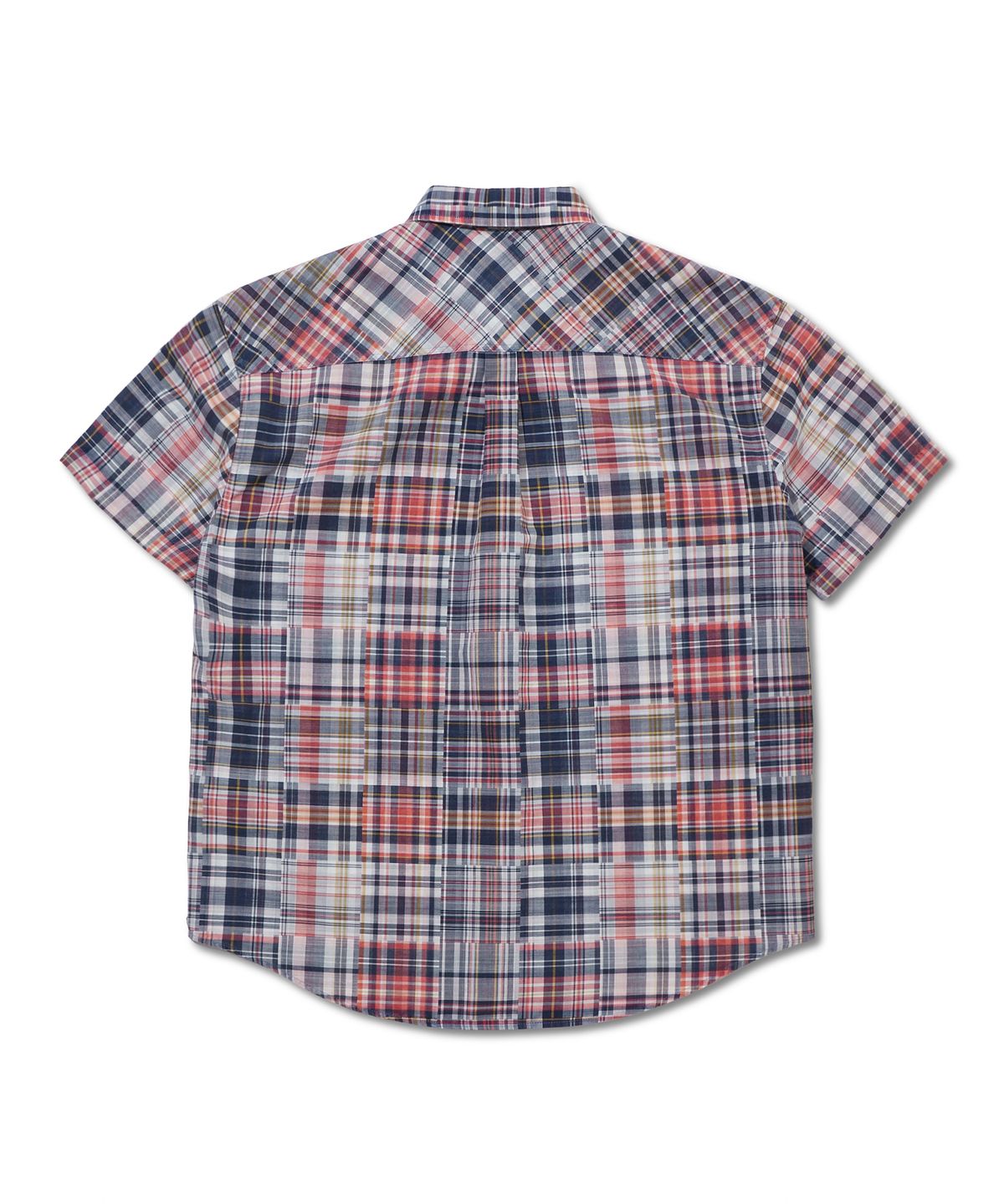 펜필드(PENFIELD) 페이디드 마드라스 버튼다운 반팔 셔츠 레드_FS1WR57U