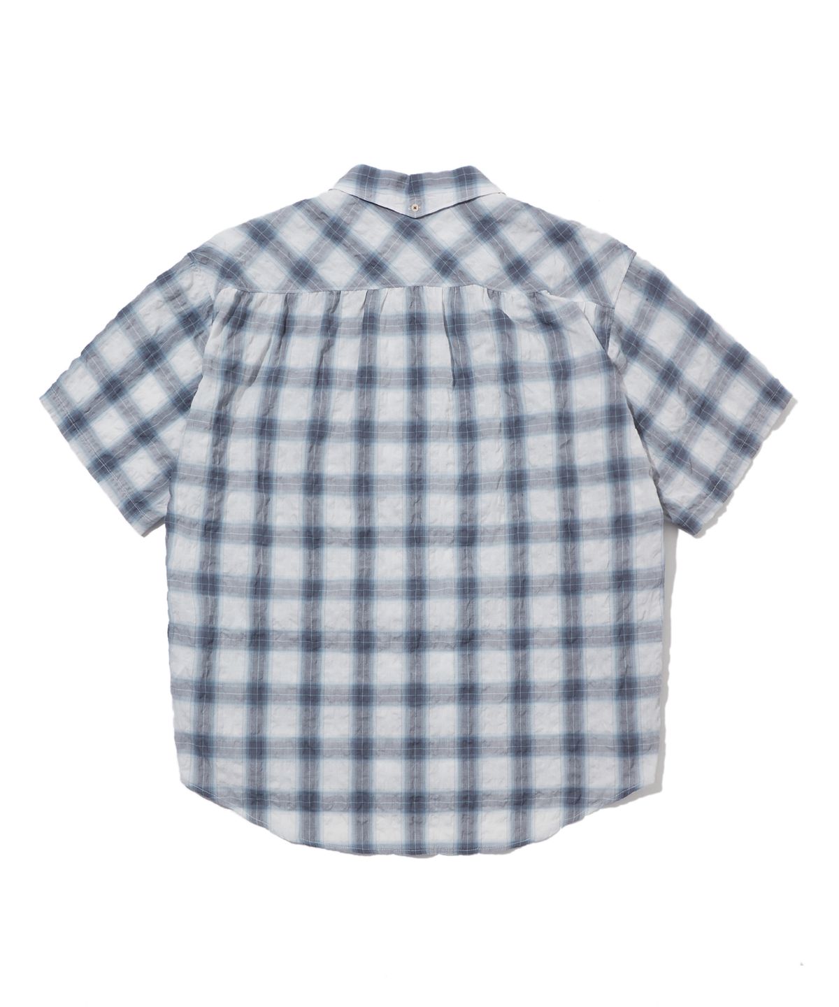 펜필드(PENFIELD) 옴브레 시어서커 오픈카라 반팔 셔츠 블루_FS1WR56U