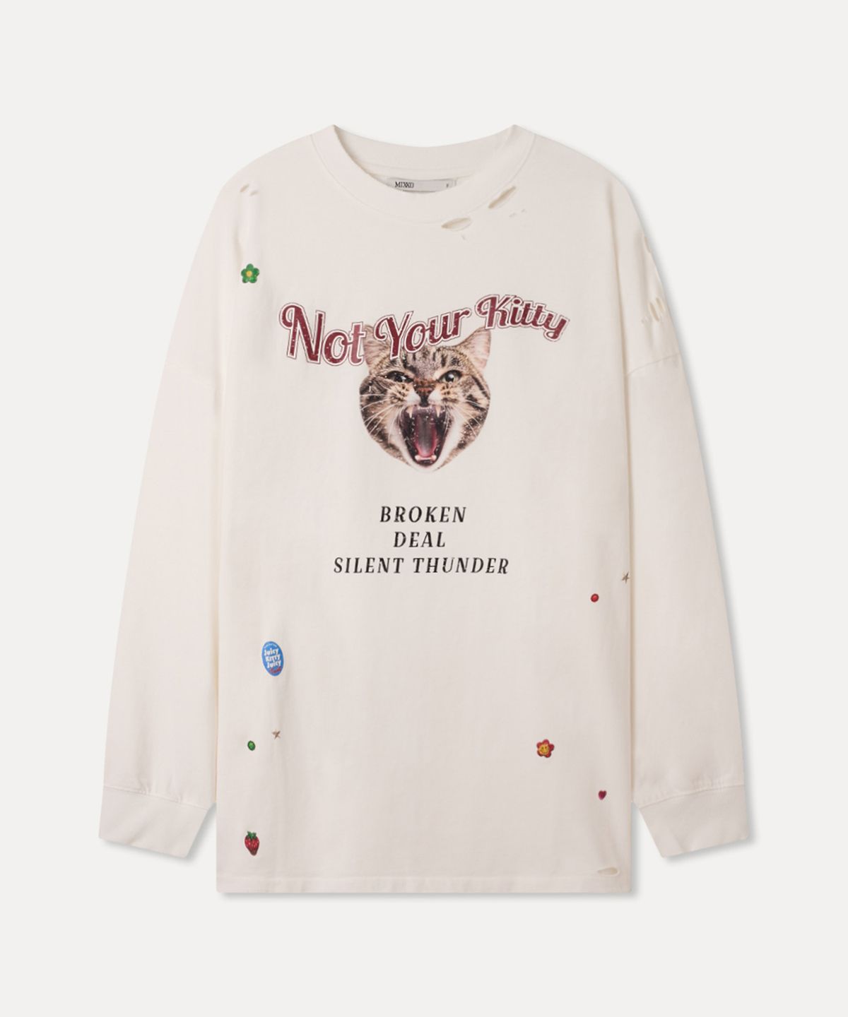 미쏘(MIXXO) 스티커 긴팔 티셔츠_MIWLWG308A