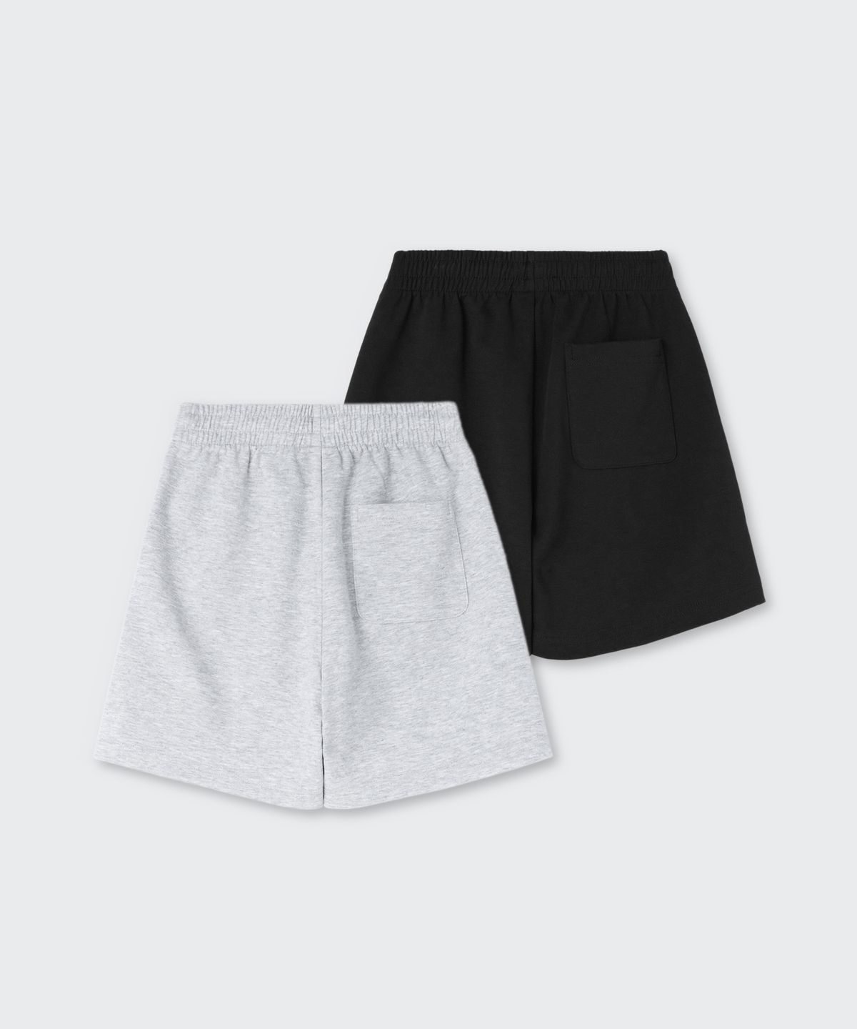 무신사 스탠다드 키즈(MUSINSA STANDARD KIDS) [쿨탠다드] 복서 핏 스웨트 쇼츠 2팩 [블랙/미디엄 그레이]