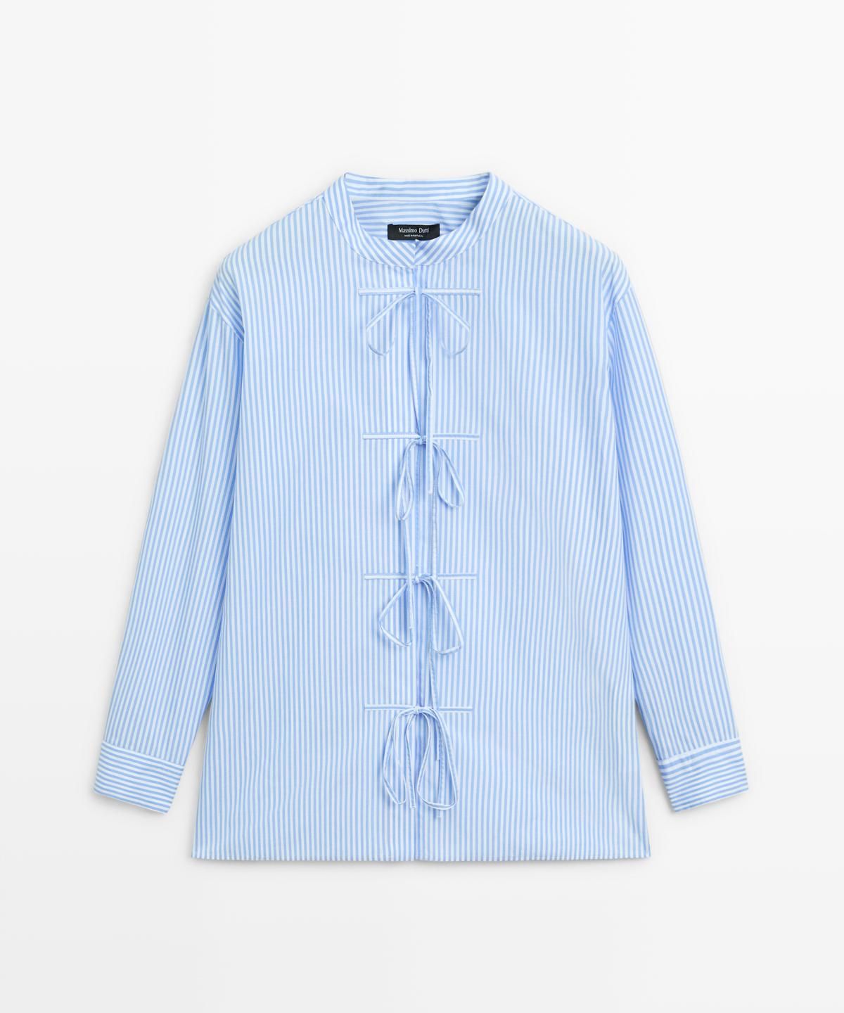 마시모두띠(MASSIMO DUTTI) 100% 코튼 스트라이프 셔츠