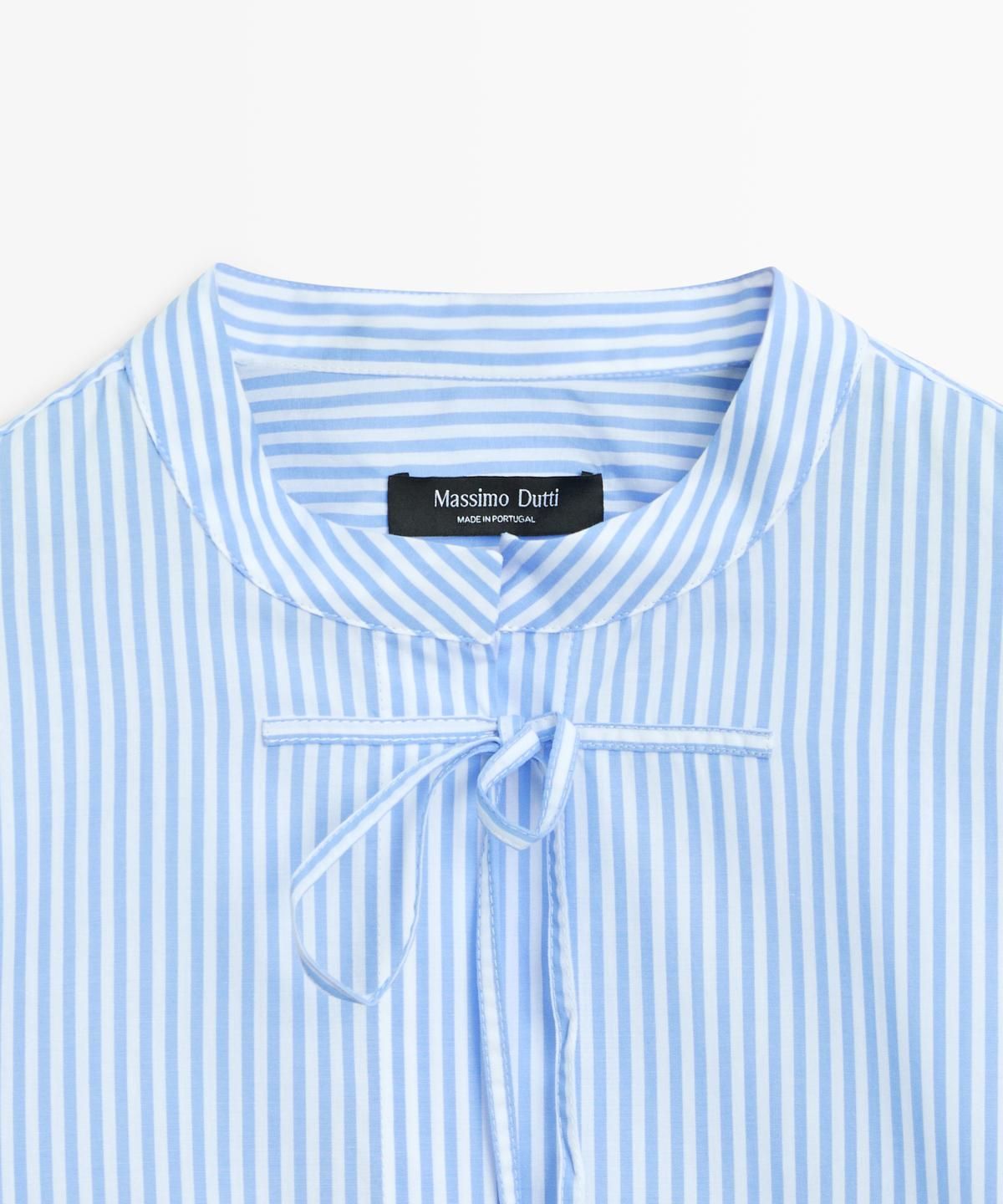 마시모두띠(MASSIMO DUTTI) 100% 코튼 스트라이프 셔츠