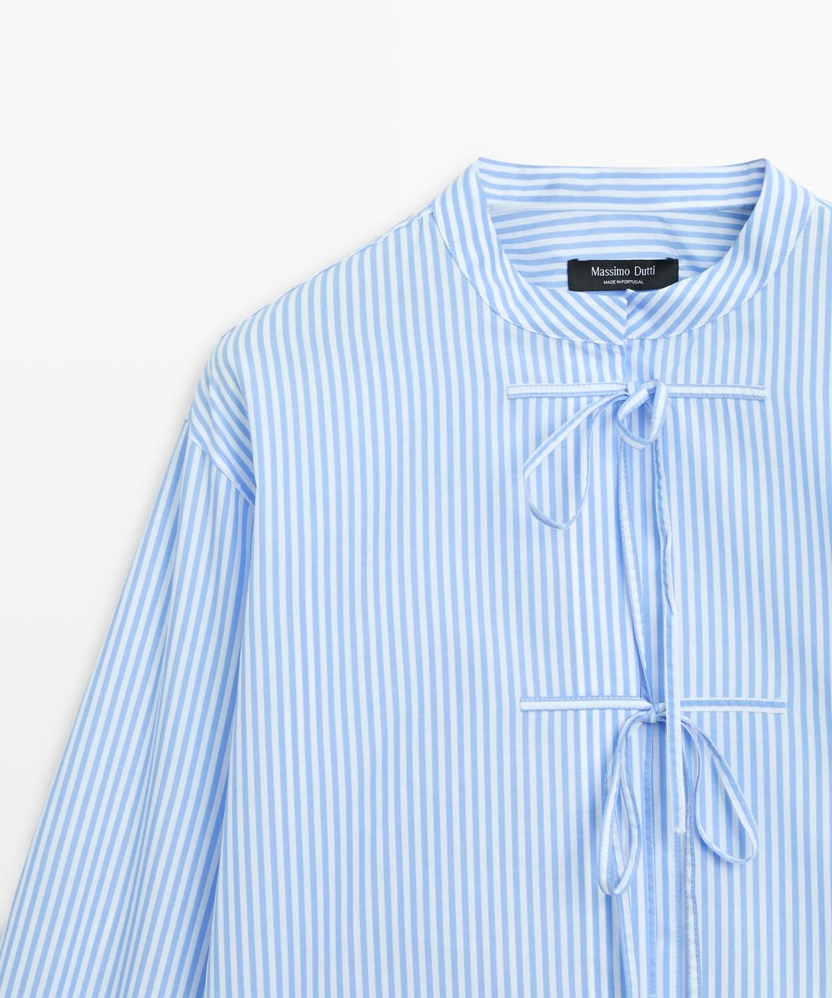 마시모두띠(MASSIMO DUTTI) 100% 코튼 스트라이프 셔츠