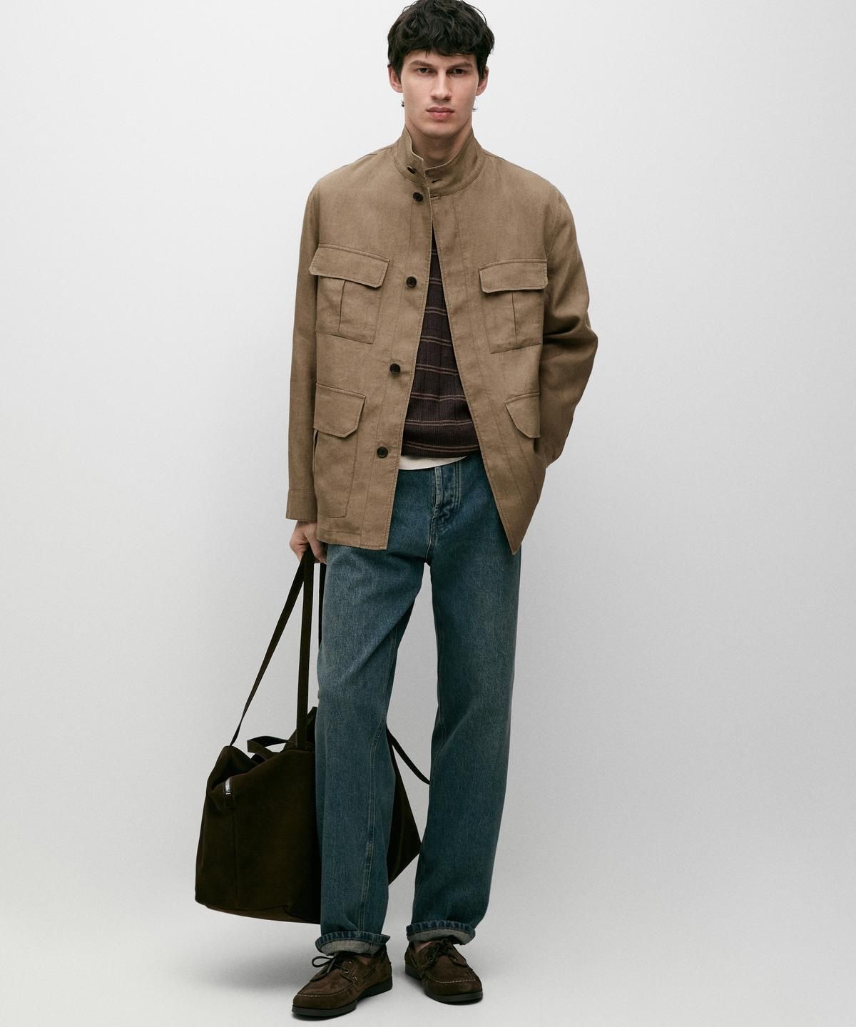 마시모두띠(MASSIMO DUTTI) 100% 린넨 사파리 재킷