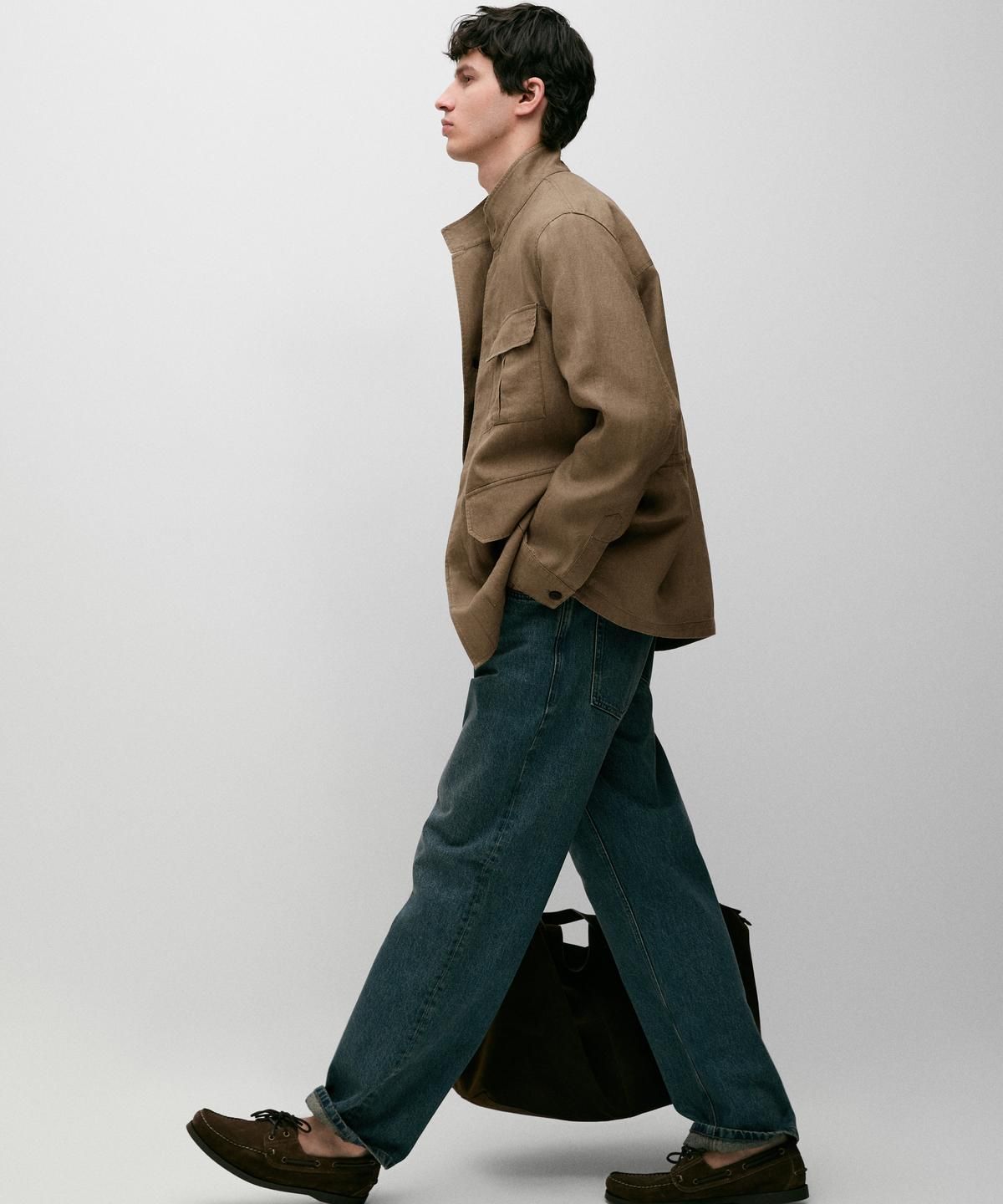 마시모두띠(MASSIMO DUTTI) 100% 린넨 사파리 재킷