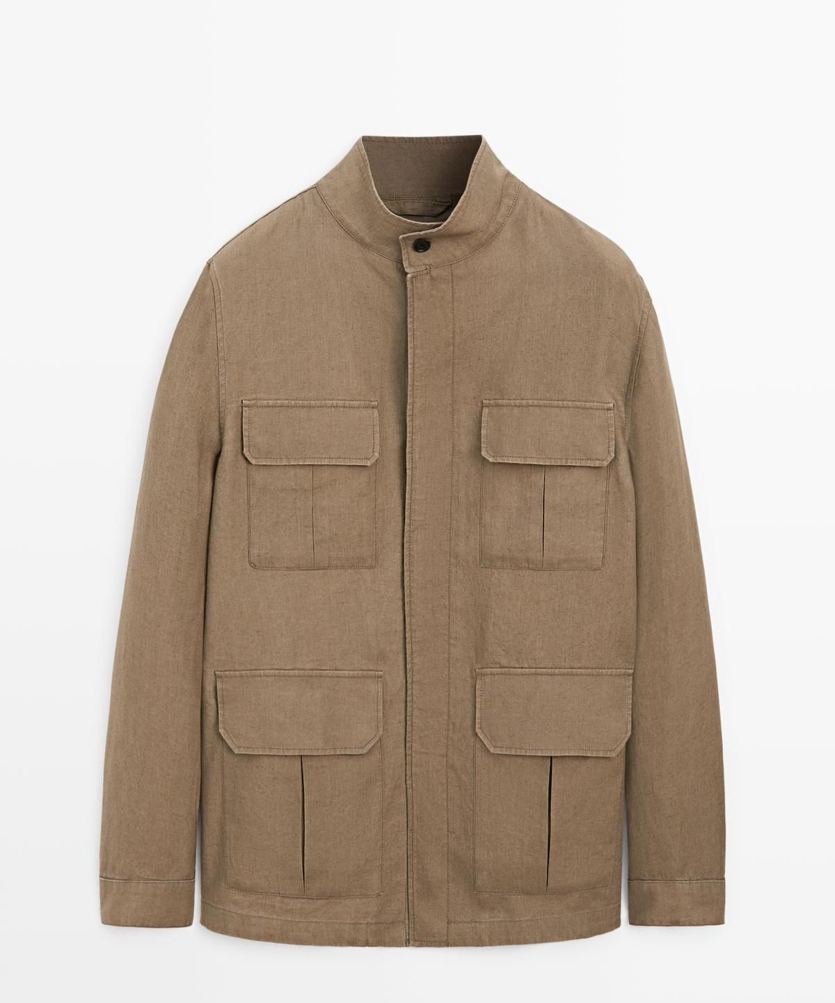 마시모두띠(MASSIMO DUTTI) 100% 린넨 사파리 재킷