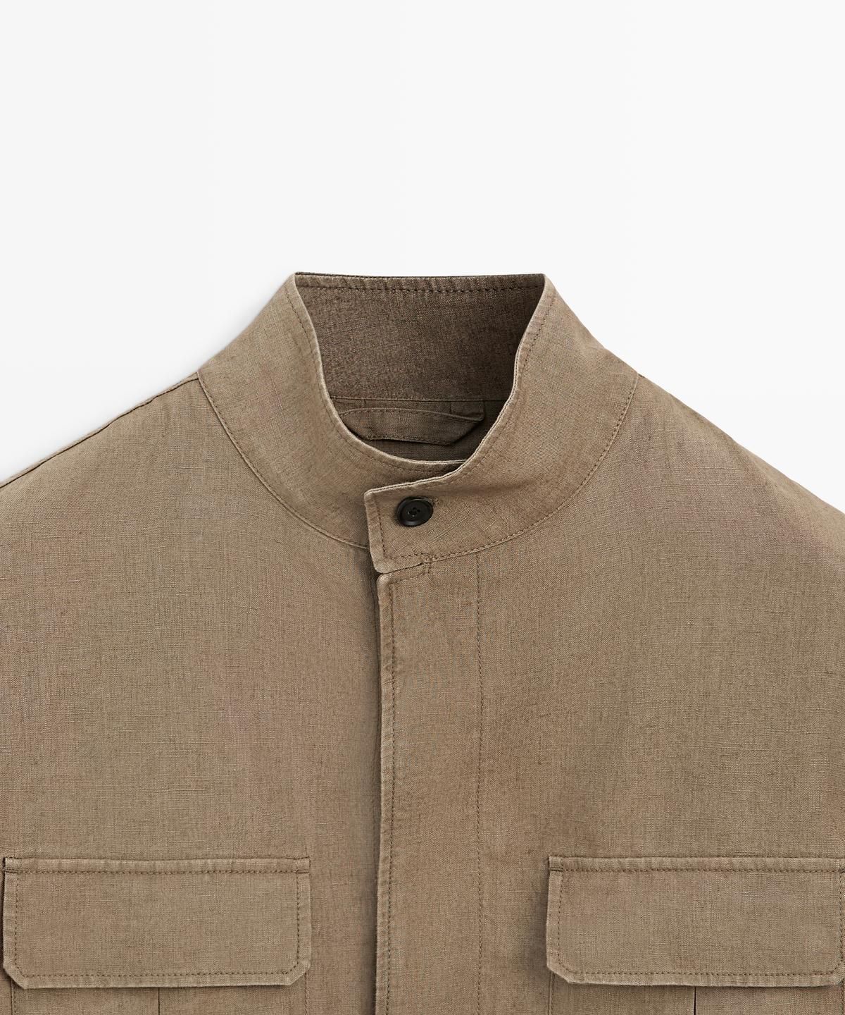 마시모두띠(MASSIMO DUTTI) 100% 린넨 사파리 재킷