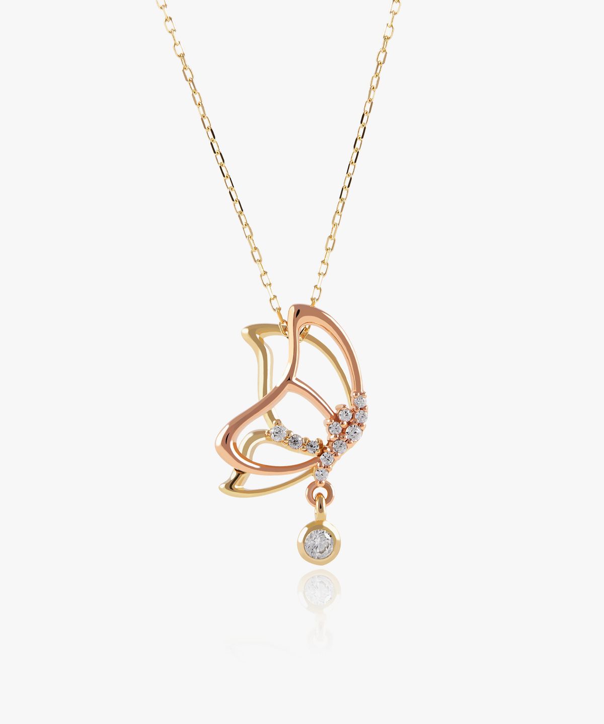 엘렌쥬얼리(HELENE JEWELRY) 14K 코멜리 콤비 나비 체인 금 목걸이