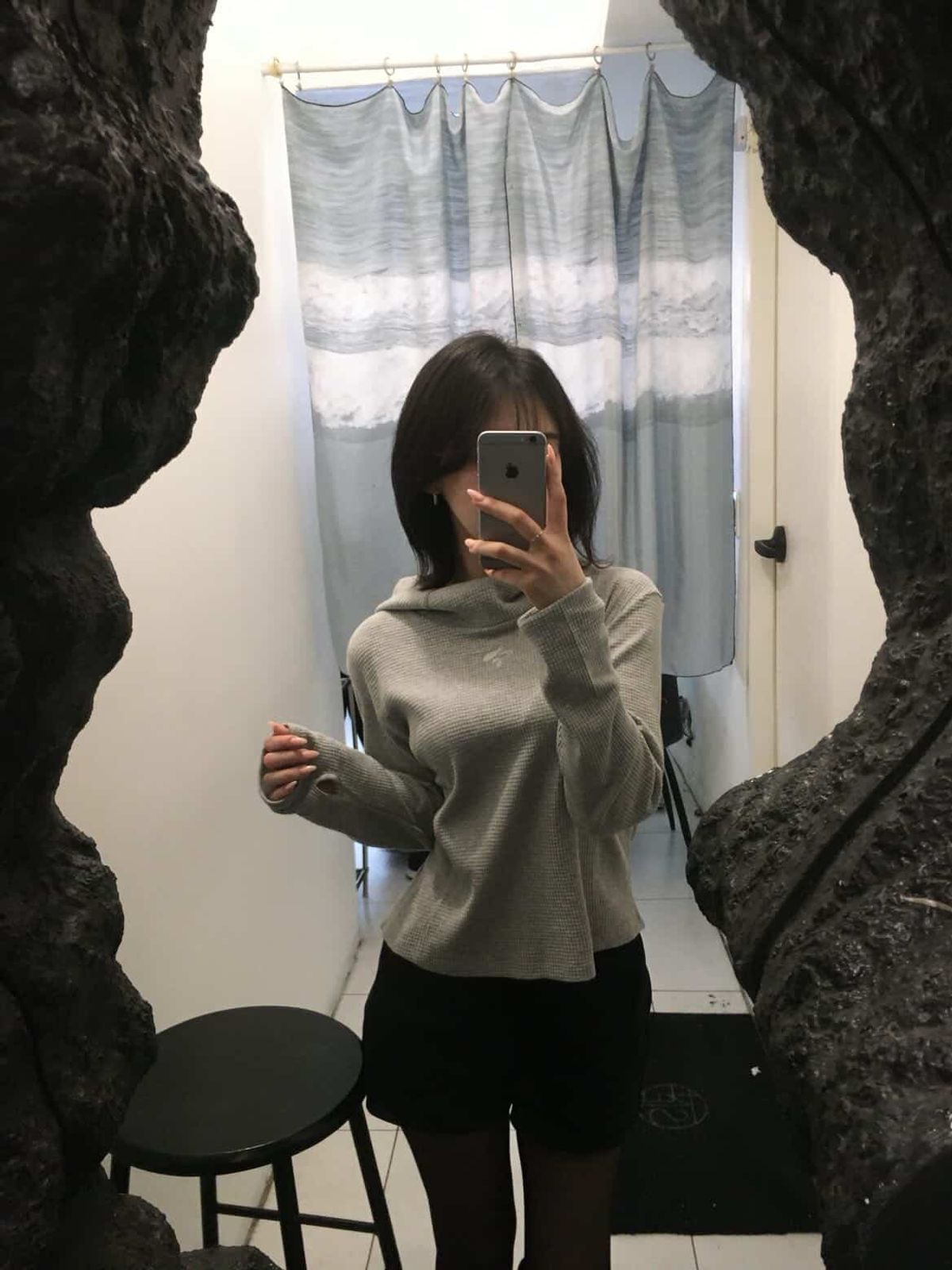 업드래프트(UPDRAFT) Waffle Cotton Blend Hoodie [Melange Grey]