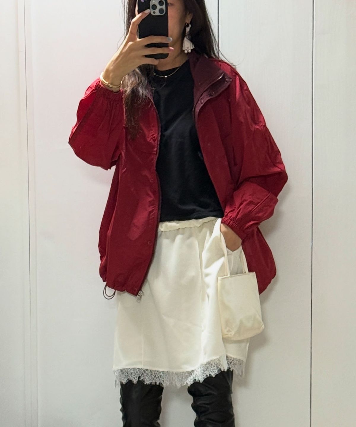 프리터(FRITUR) Cocoon Windbreaker Red_F261JP03